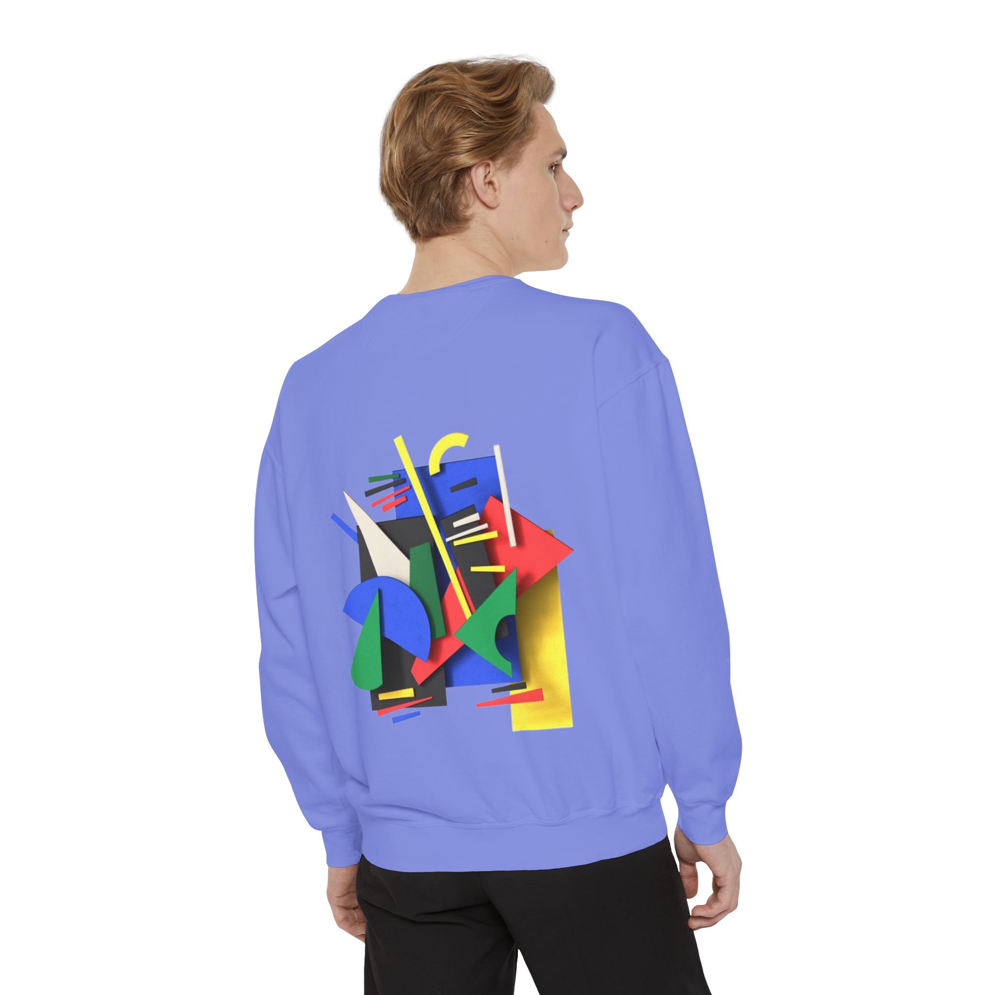 Abstract Geometric Crewneck Sweatshirt — Colorful 80s Retro Art Design - Image 64