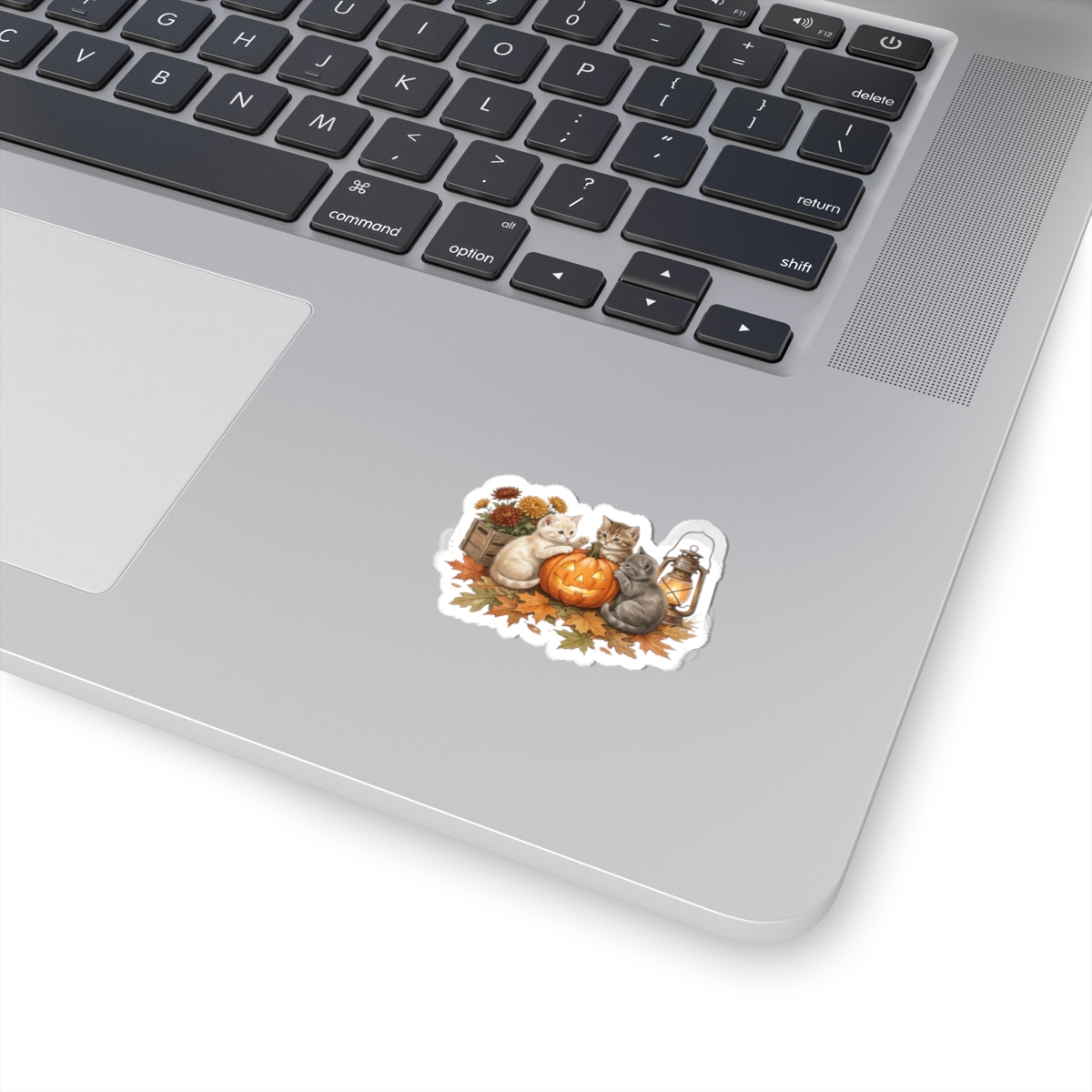 Pumpkin Season Kitten and Jack-o'-Lantern Sticker | Fall Autumn Kiss-Cut - Image 2