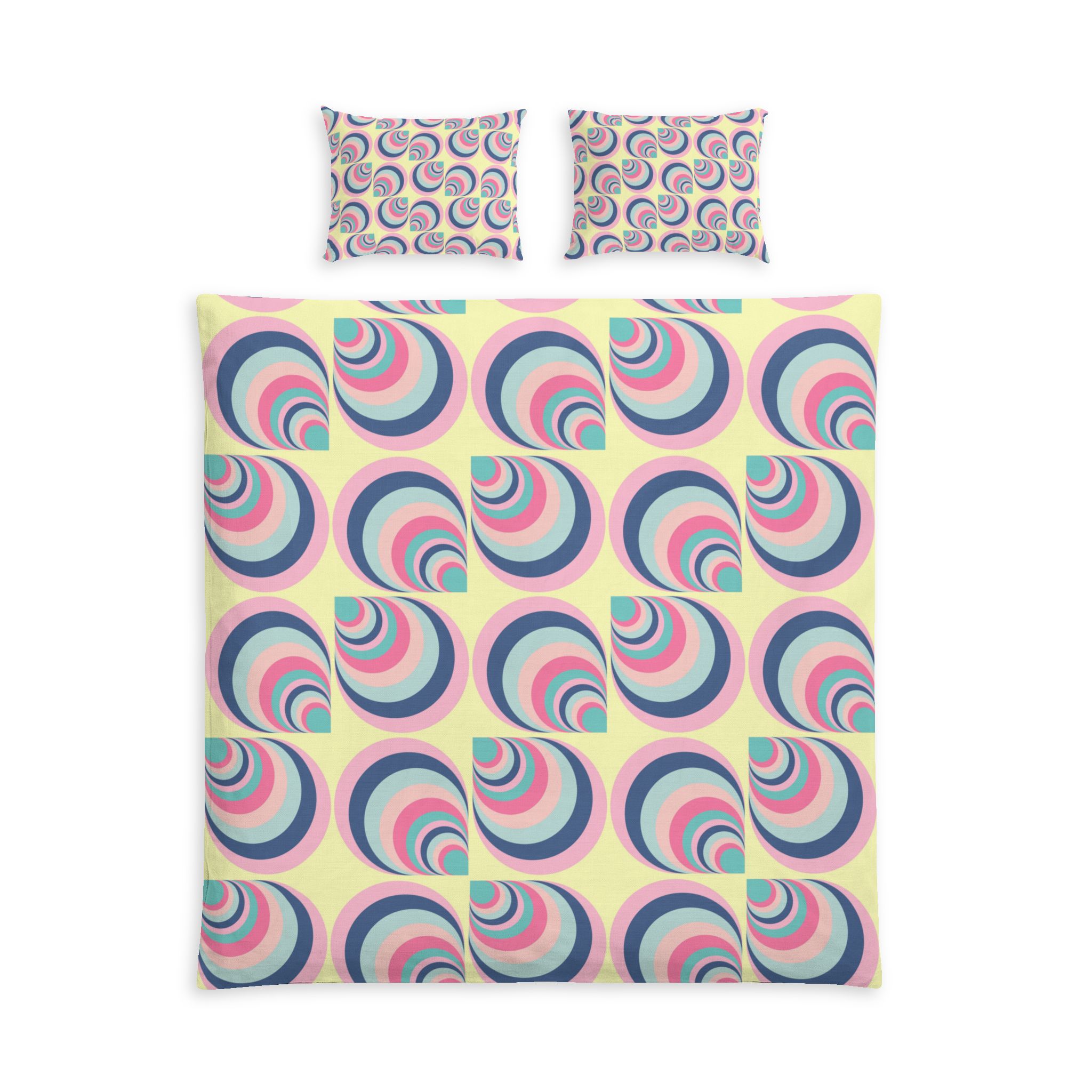 Retro Swirl Cotton Bed Set — Pastel 70s-Inspired Duvet Cover & Pillowcases - Image 3