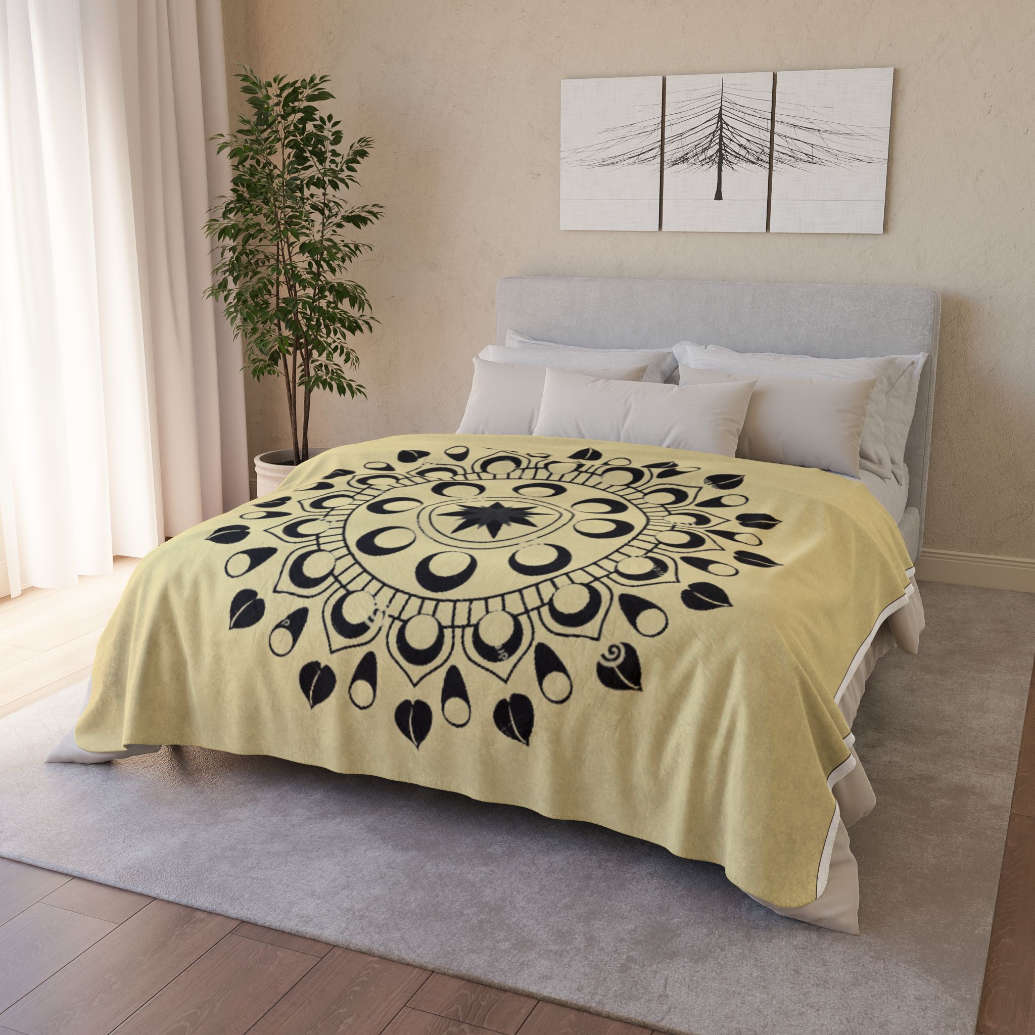 Moon Phase Mandala Fleece Sherpa Blanket - Image 10