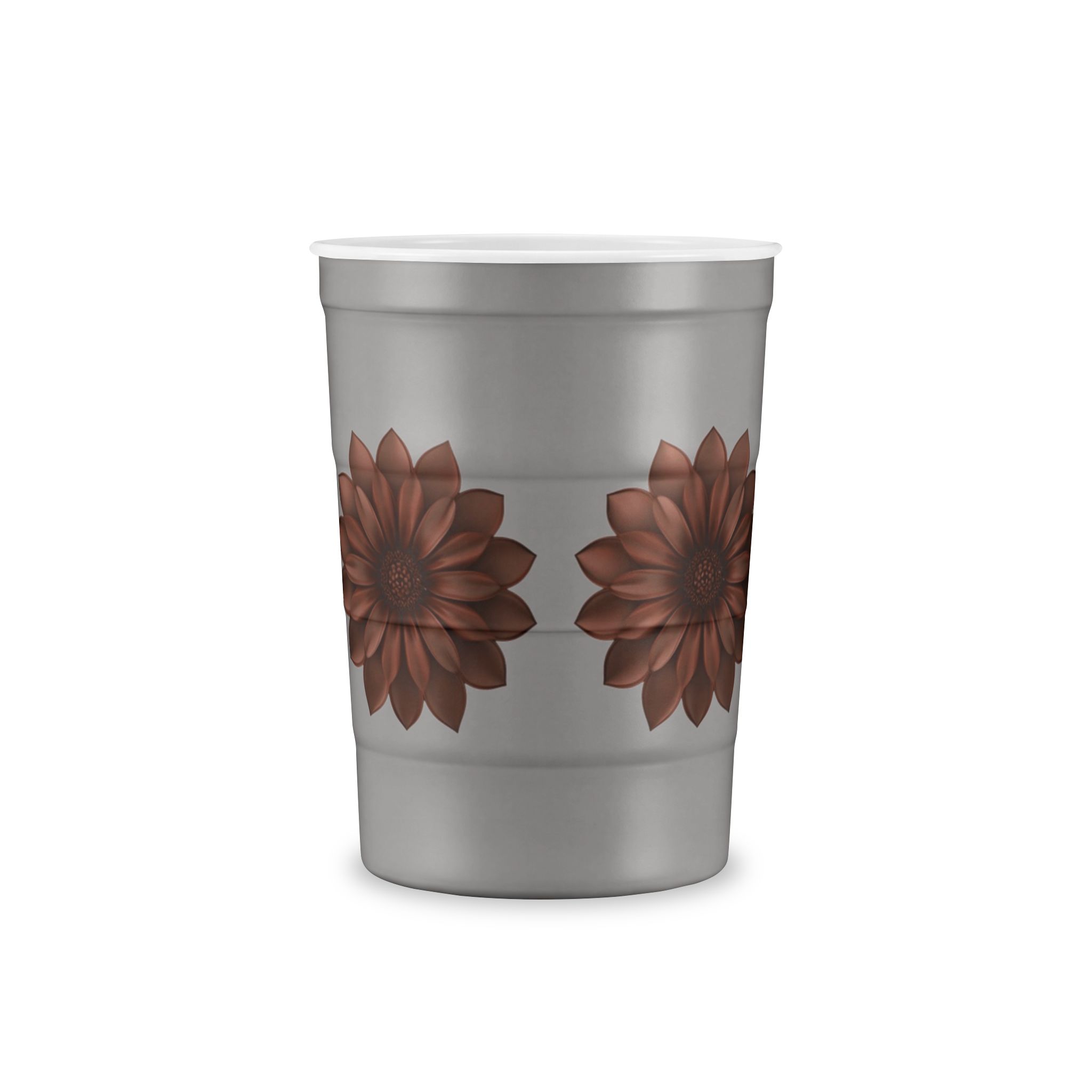 Floral Meadow Steel Cup — Reusable Insulated Cup with Wildflower Band - Image 2