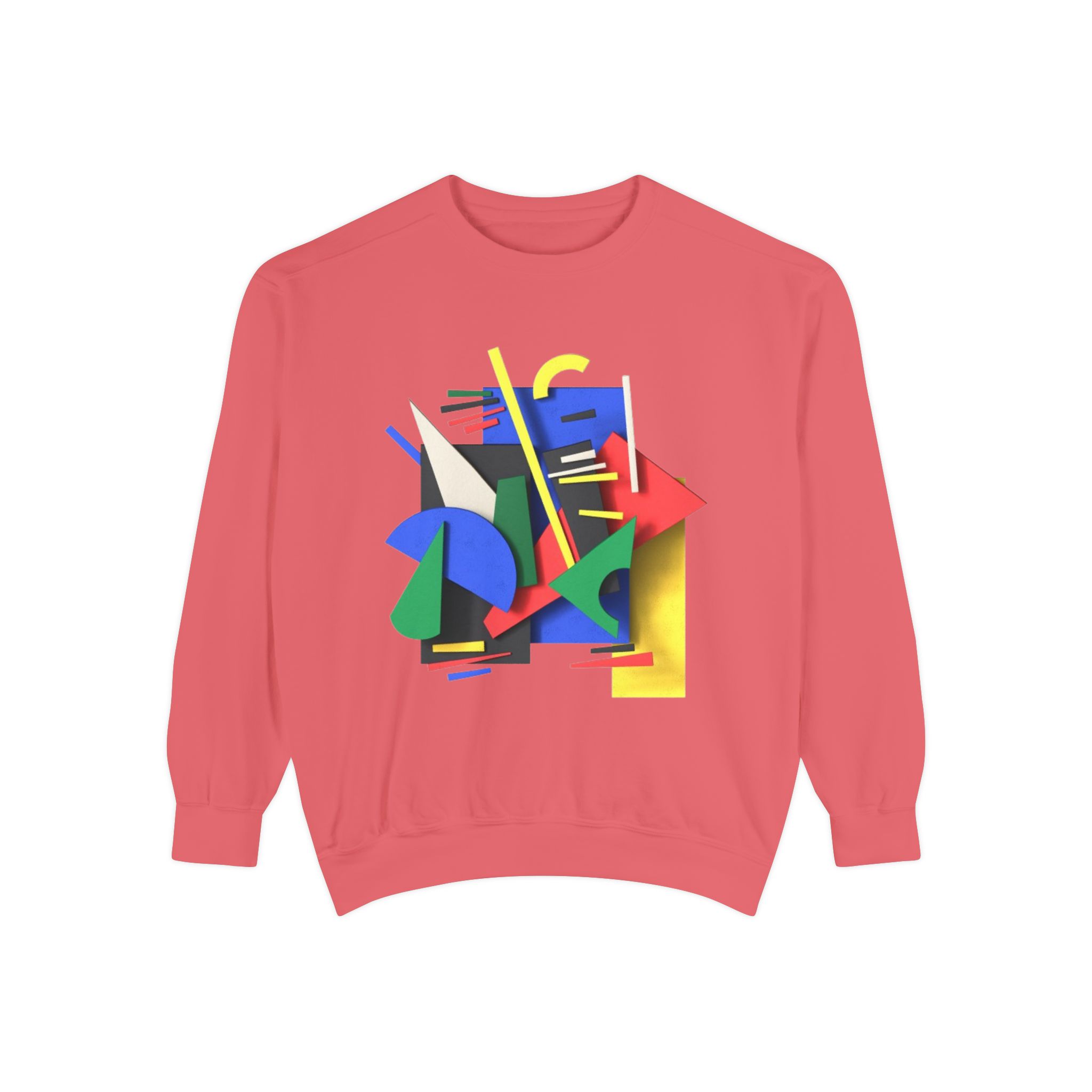 Abstract Geometric Crewneck Sweatshirt — Colorful 80s Retro Art Design - Image 91