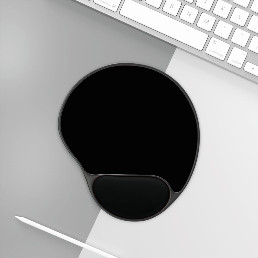 Solid Black Mouse Pad With Wrist Rest