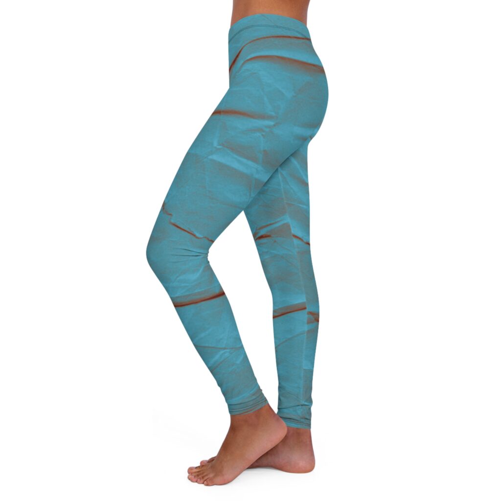 Turquoise Marble All-Over Print Leggings — Women's Casual Yoga & Everyday Wear