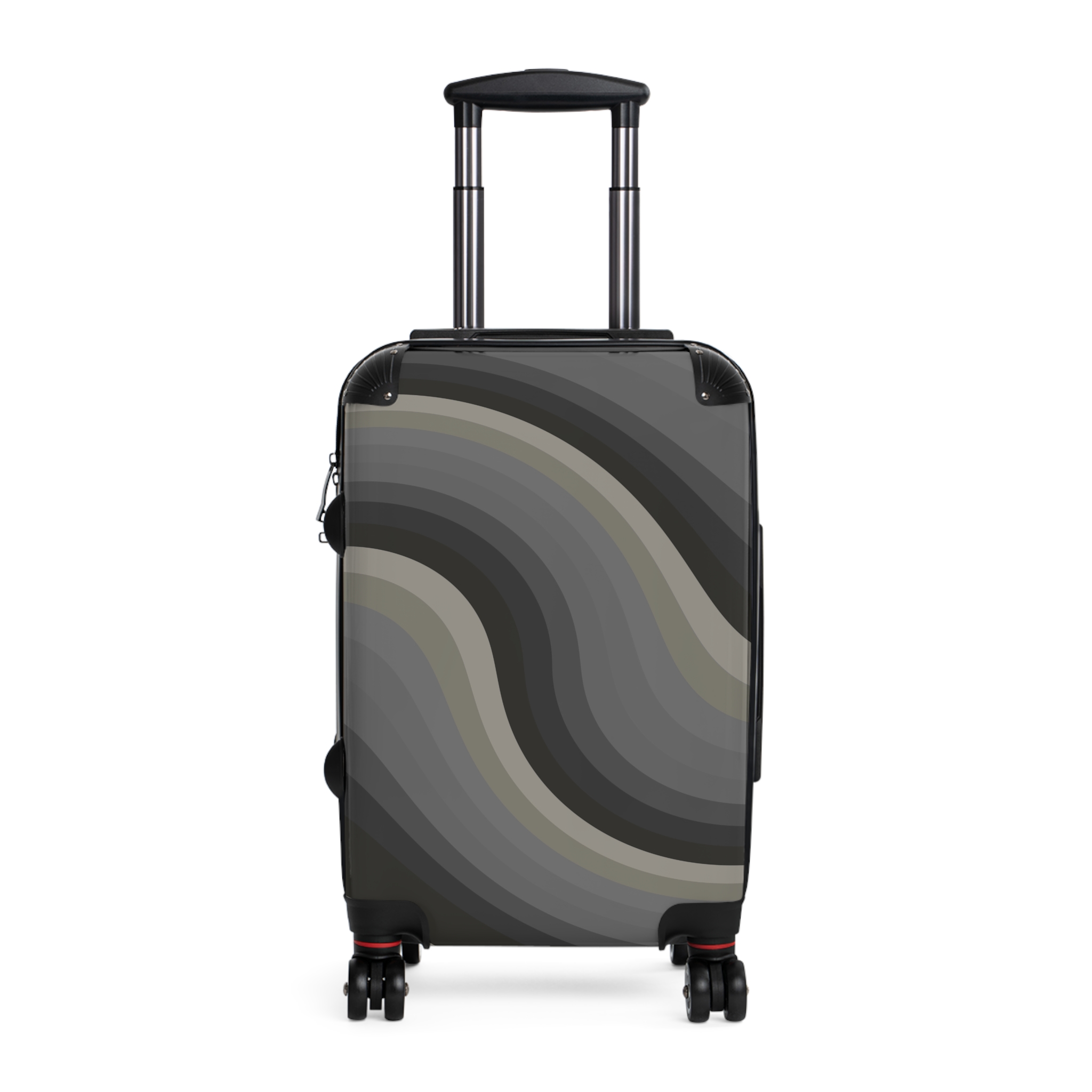Gray Swirl Carry-On Suitcase — Modern Abstract Travel Luggage