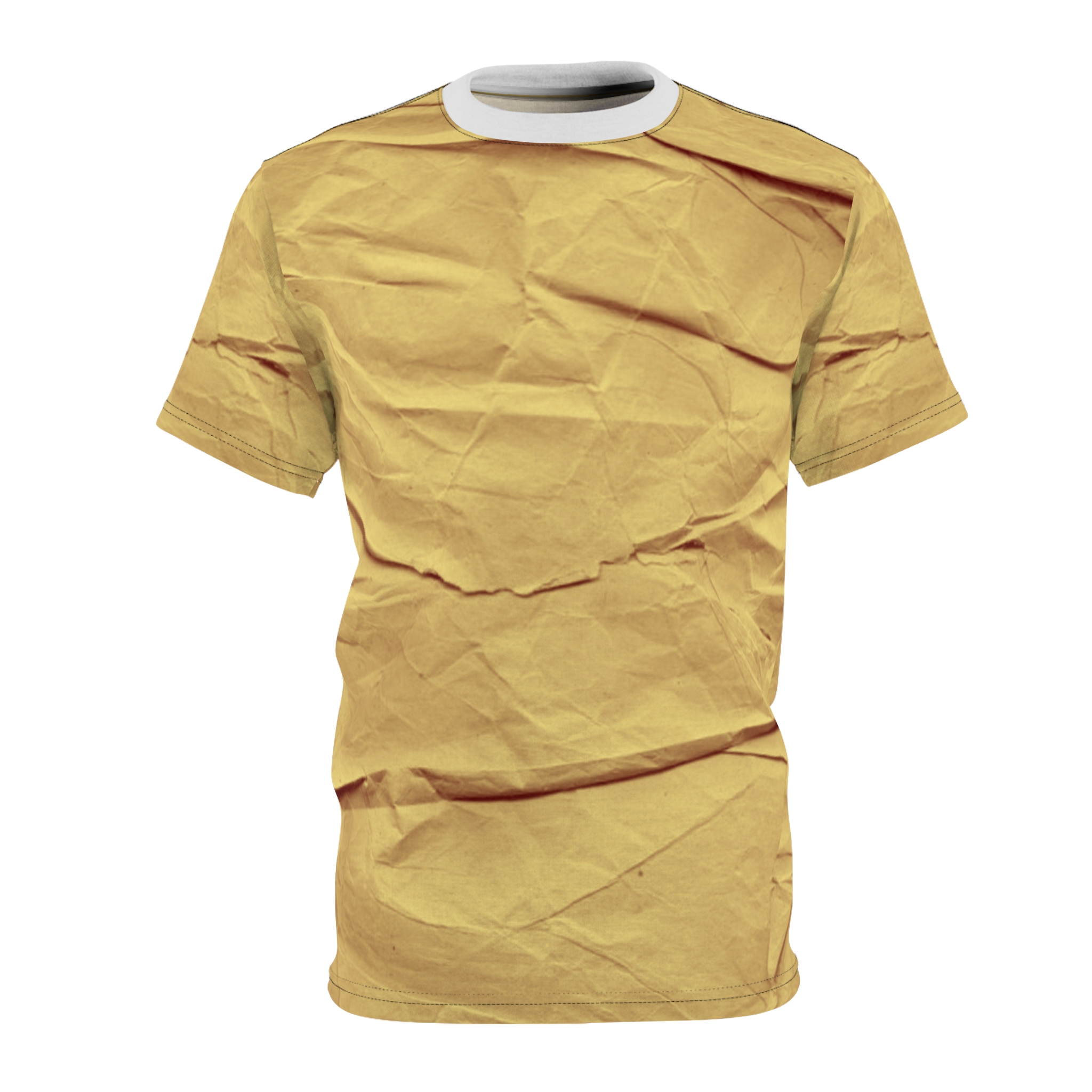 Wrinkled Paper Print T-Shirt — Vintage Crumpled Paper All-Over Tee - Image 6