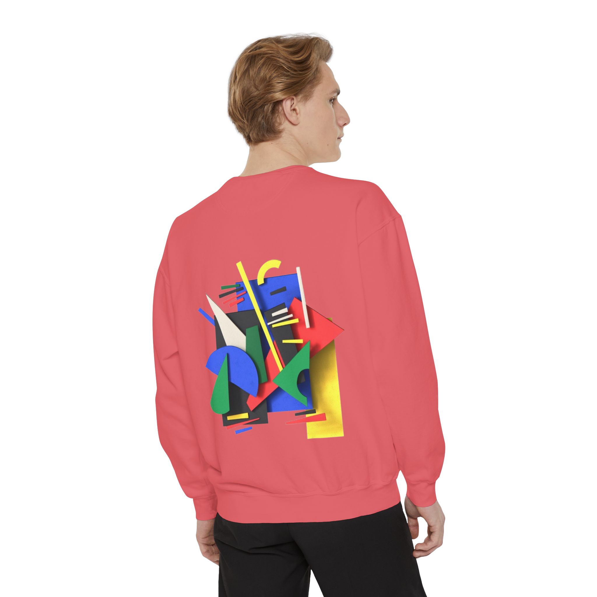 Abstract Geometric Crewneck Sweatshirt — Colorful 80s Retro Art Design - Image 94