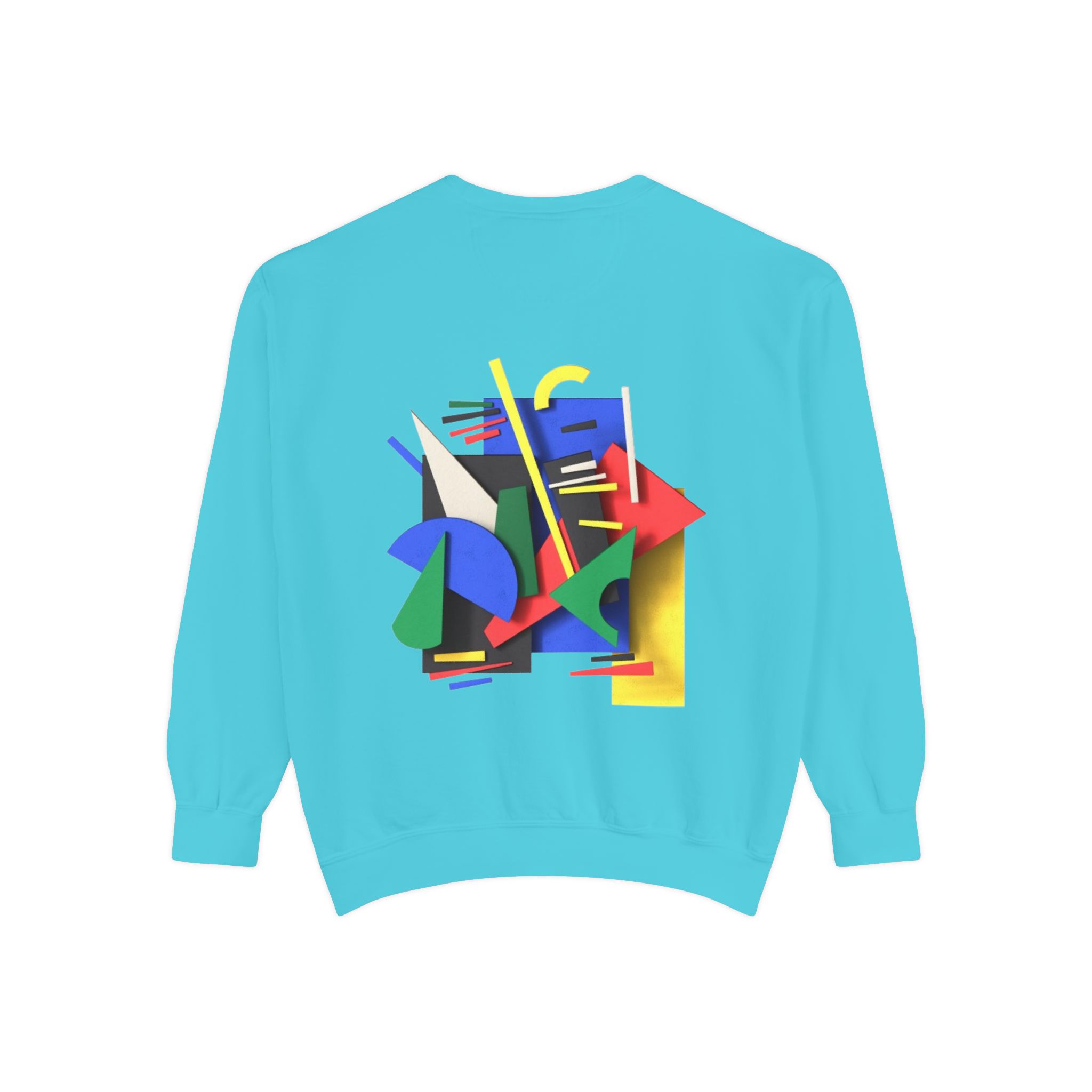 Abstract Geometric Crewneck Sweatshirt — Colorful 80s Retro Art Design - Image 50