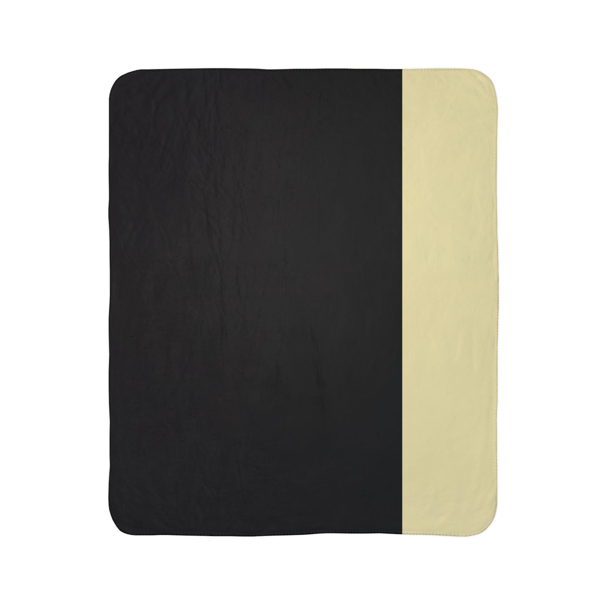 Two-Tone Sherpa Blanket – Black & Cream Cozy Fleece Throw - Image 2