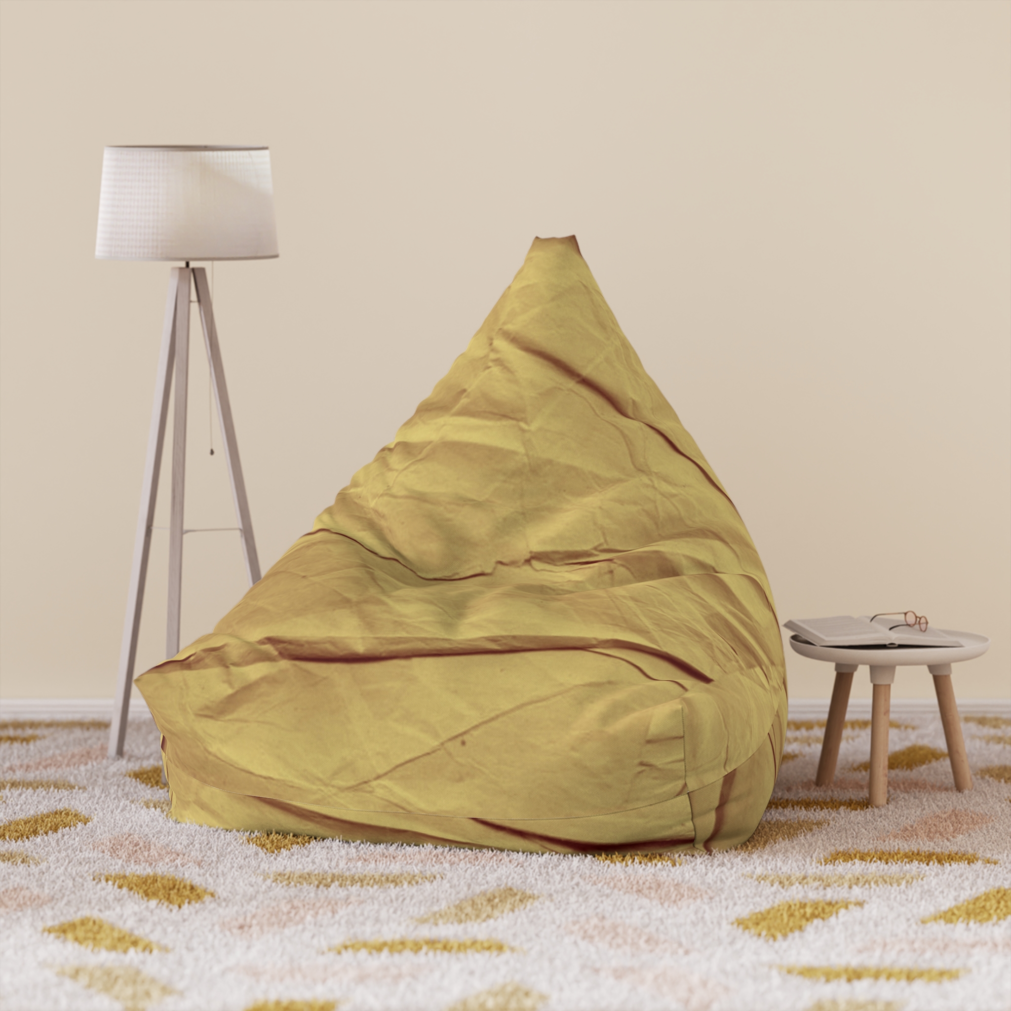 Bean Bag Cover — Mustard Cotton Replacement Slipcover - Image 10