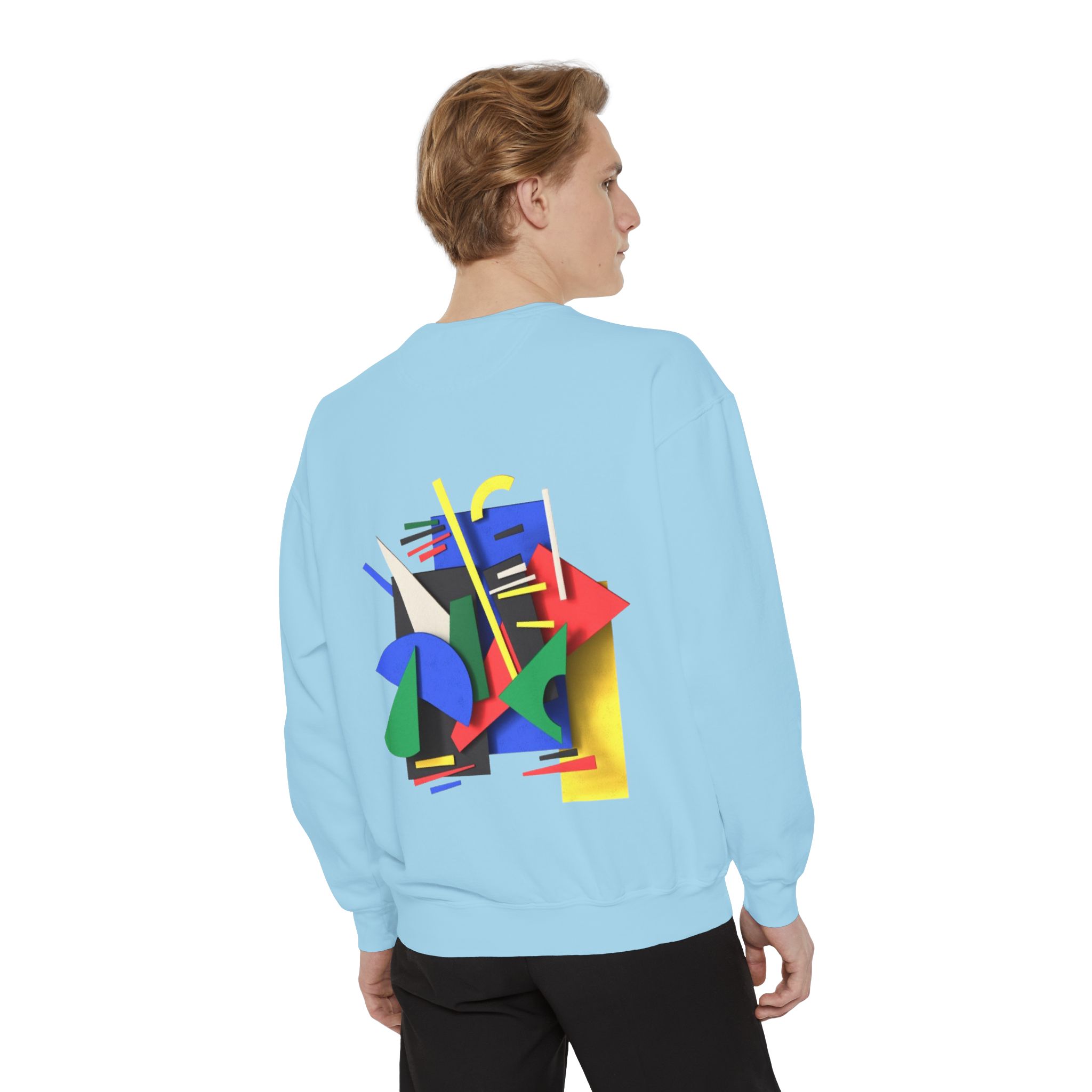 Abstract Geometric Crewneck Sweatshirt — Colorful 80s Retro Art Design - Image 58