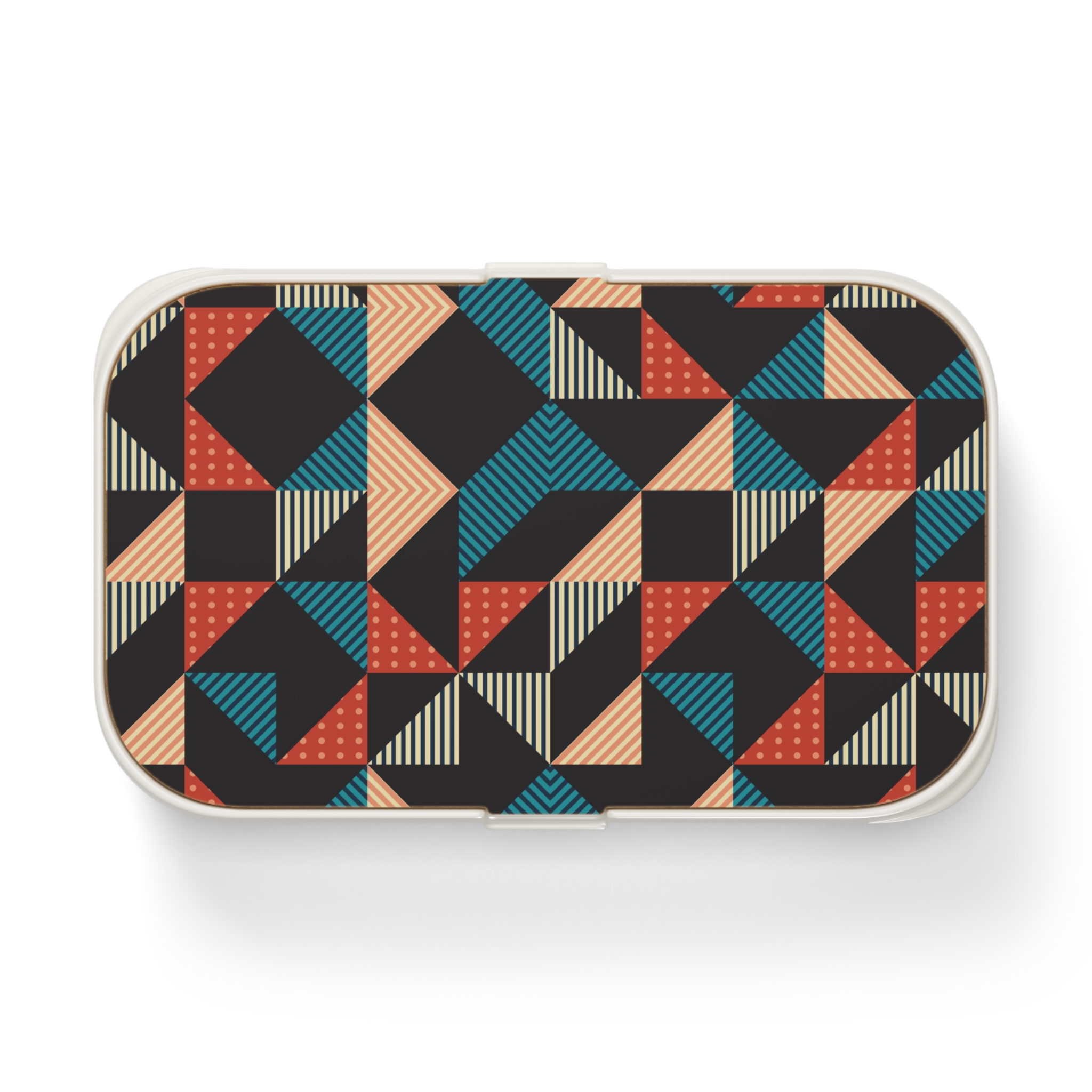 Geometric Retro Bento Lunch Box — Mid-Century Patterned Food Container - Image 2