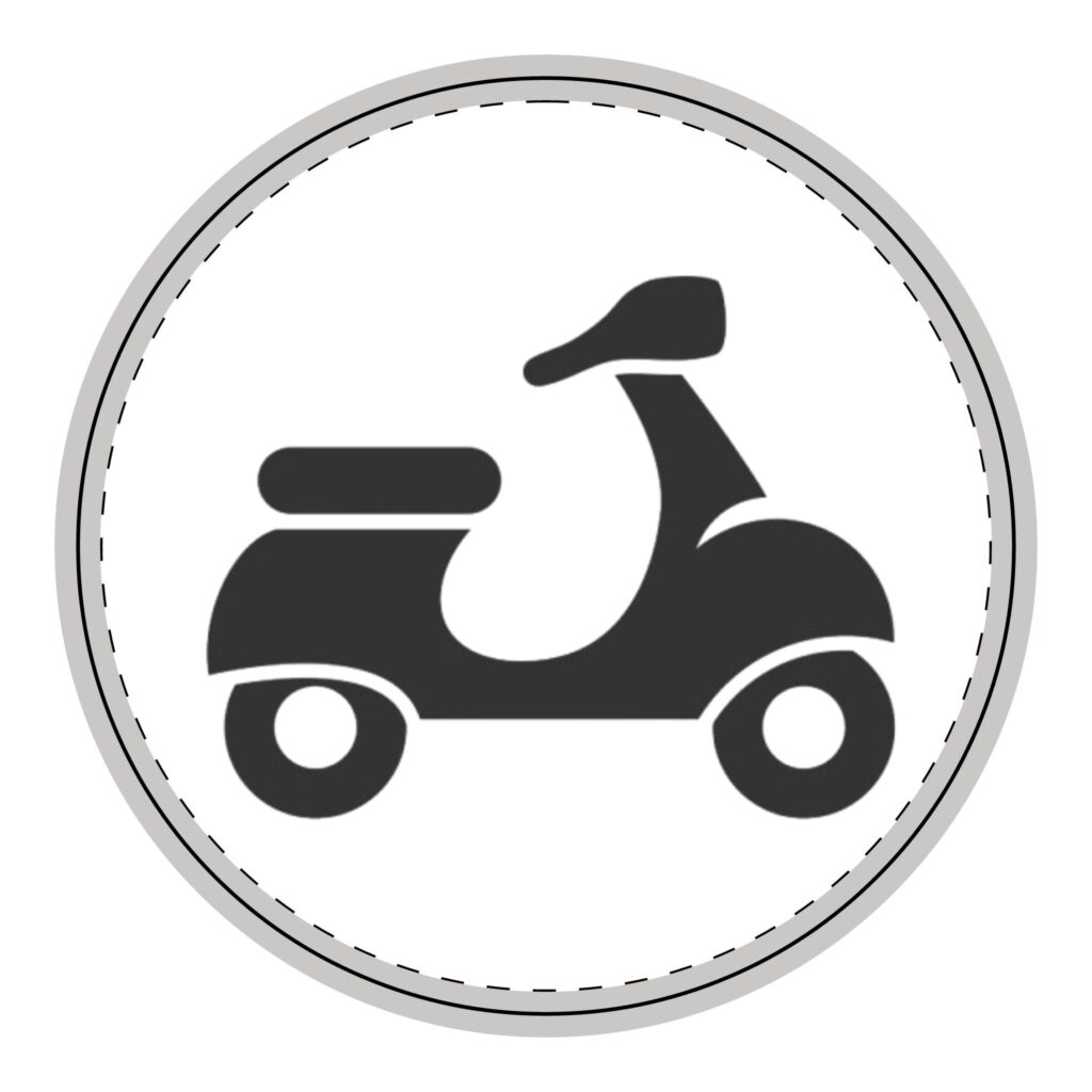 Scooter Round Wooden Hanging Sign — Vintage Vespa Wall Decor