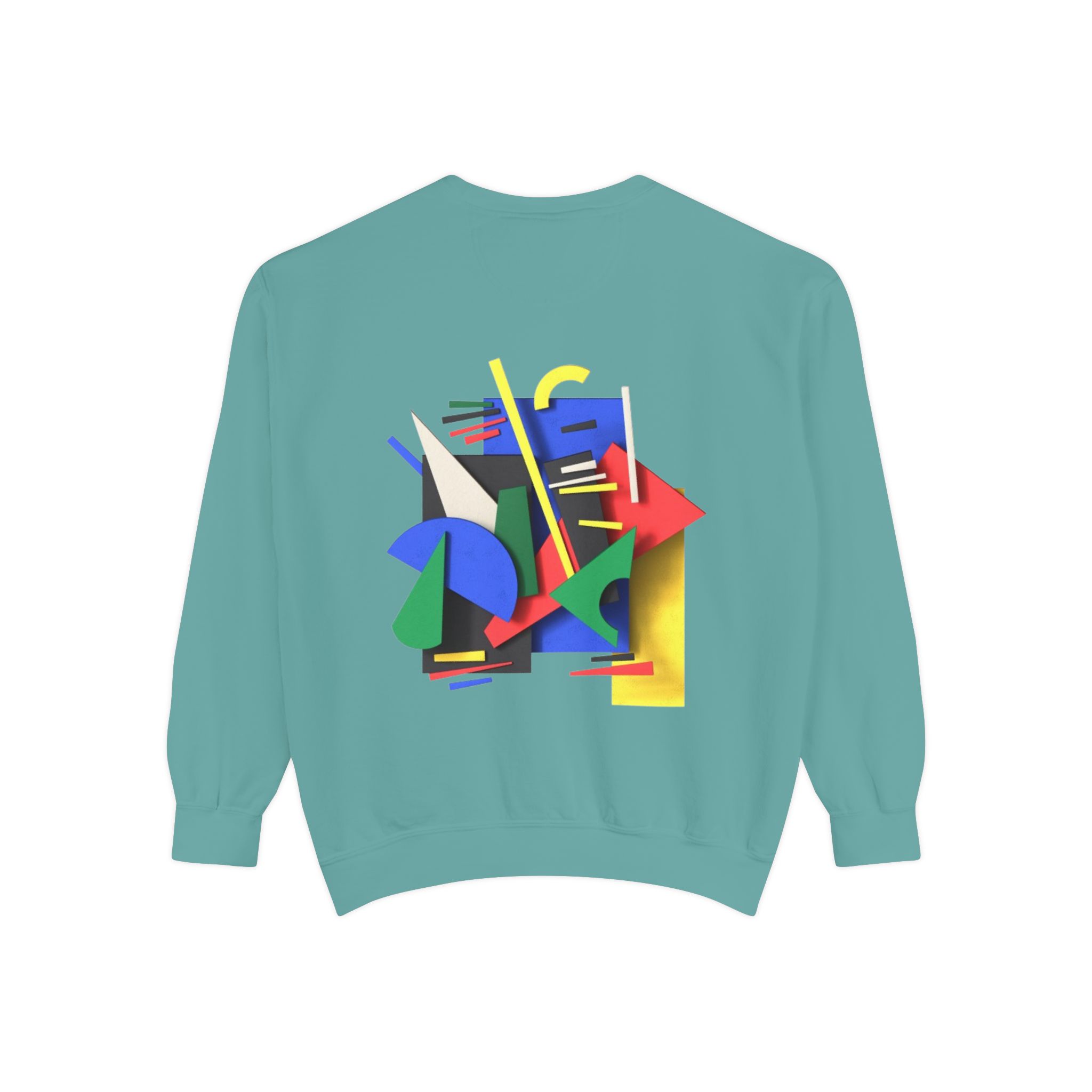 Abstract Geometric Crewneck Sweatshirt — Colorful 80s Retro Art Design - Image 44