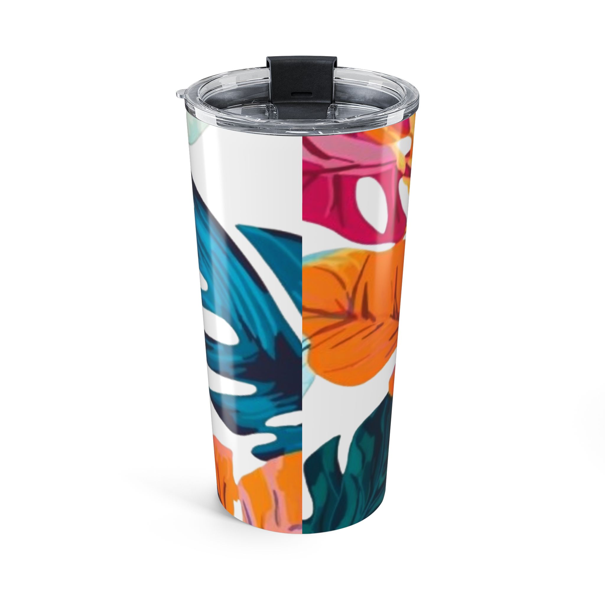 20oz Tropical Floral Tumbler — Colorful Palm Leaf Travel Cup - Image 3