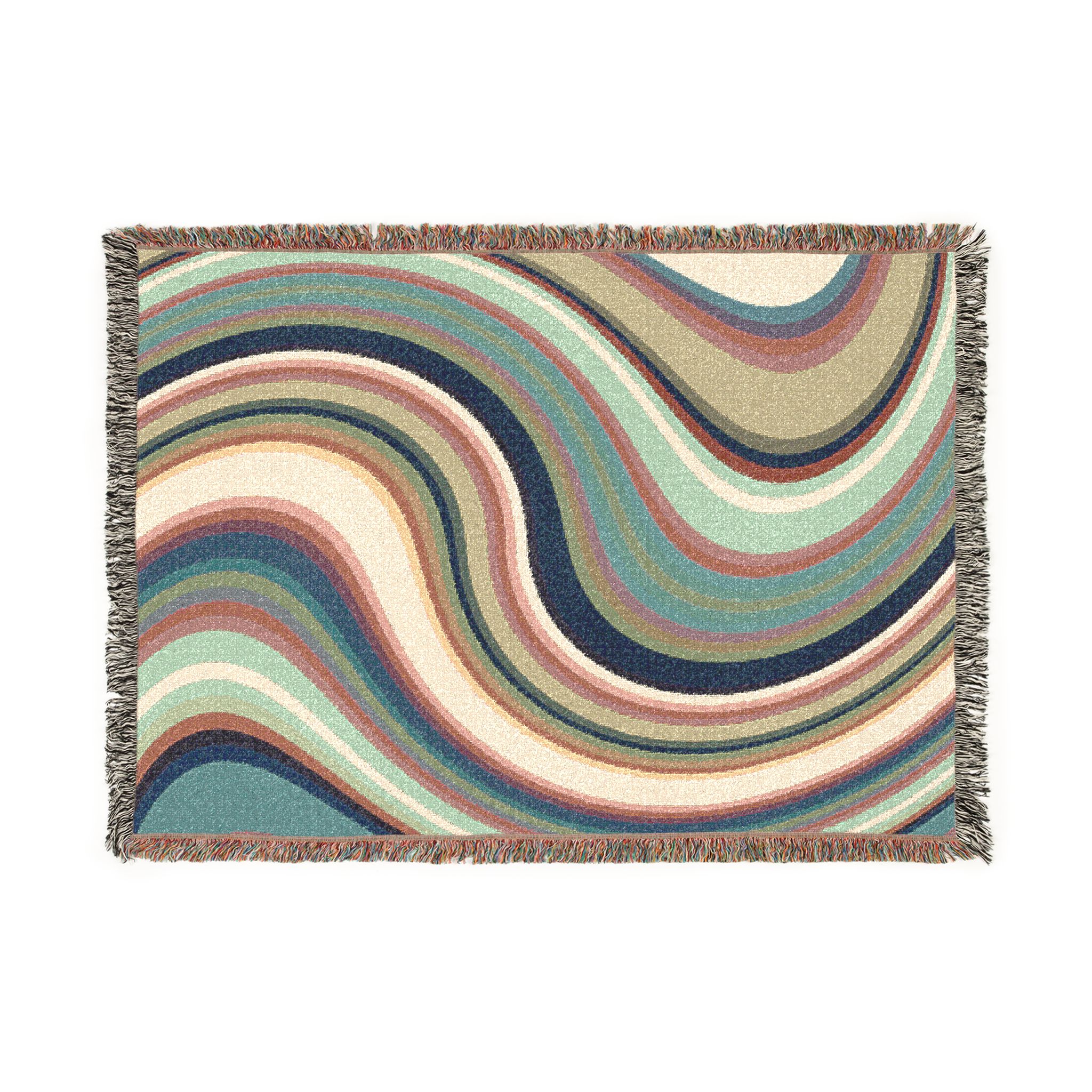 Woven Blanket — Retro Wave Abstract Throw Blanket - Image 2