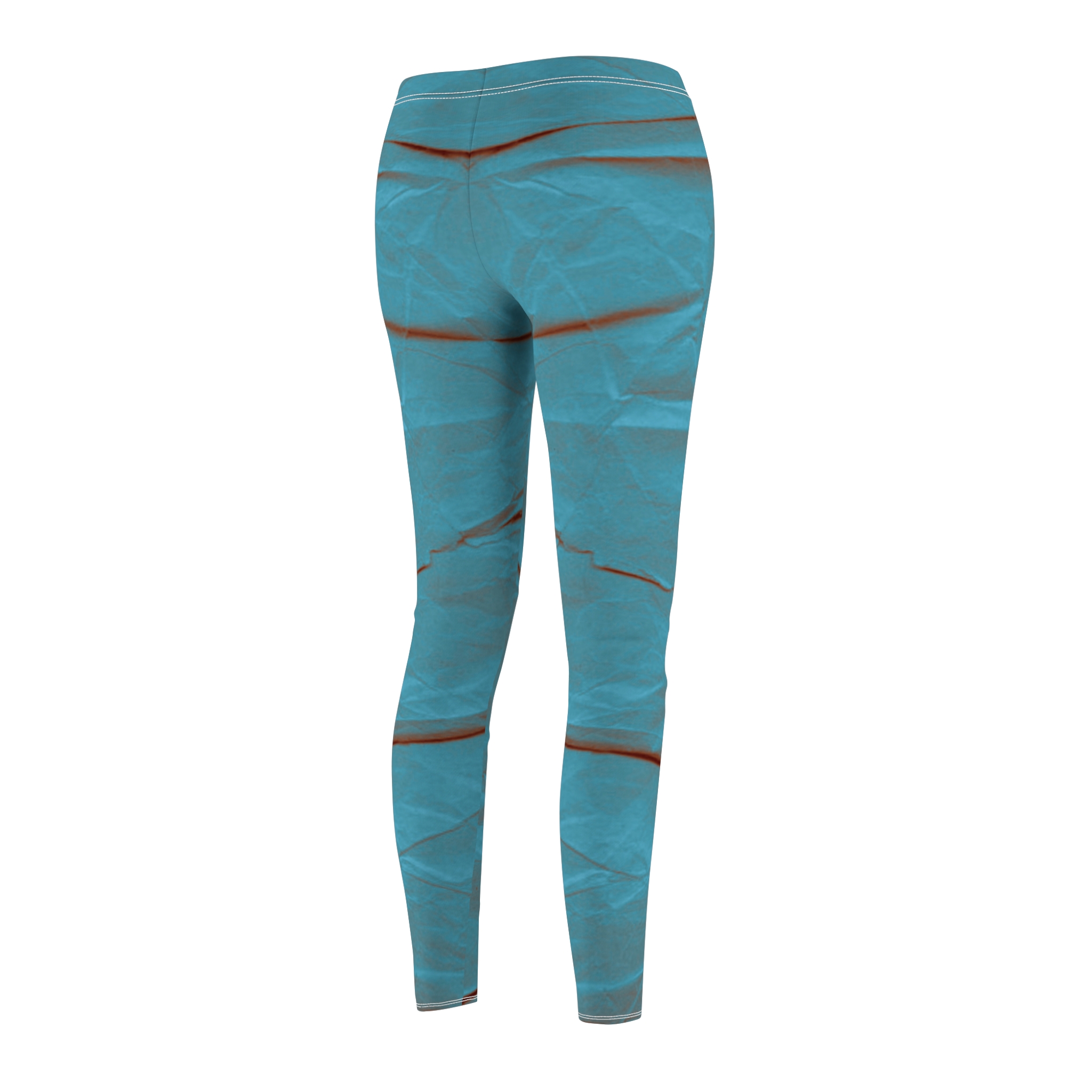 Teal Marble Women's Leggings — All-Over Print Casual Stretch Leggings - Image 5