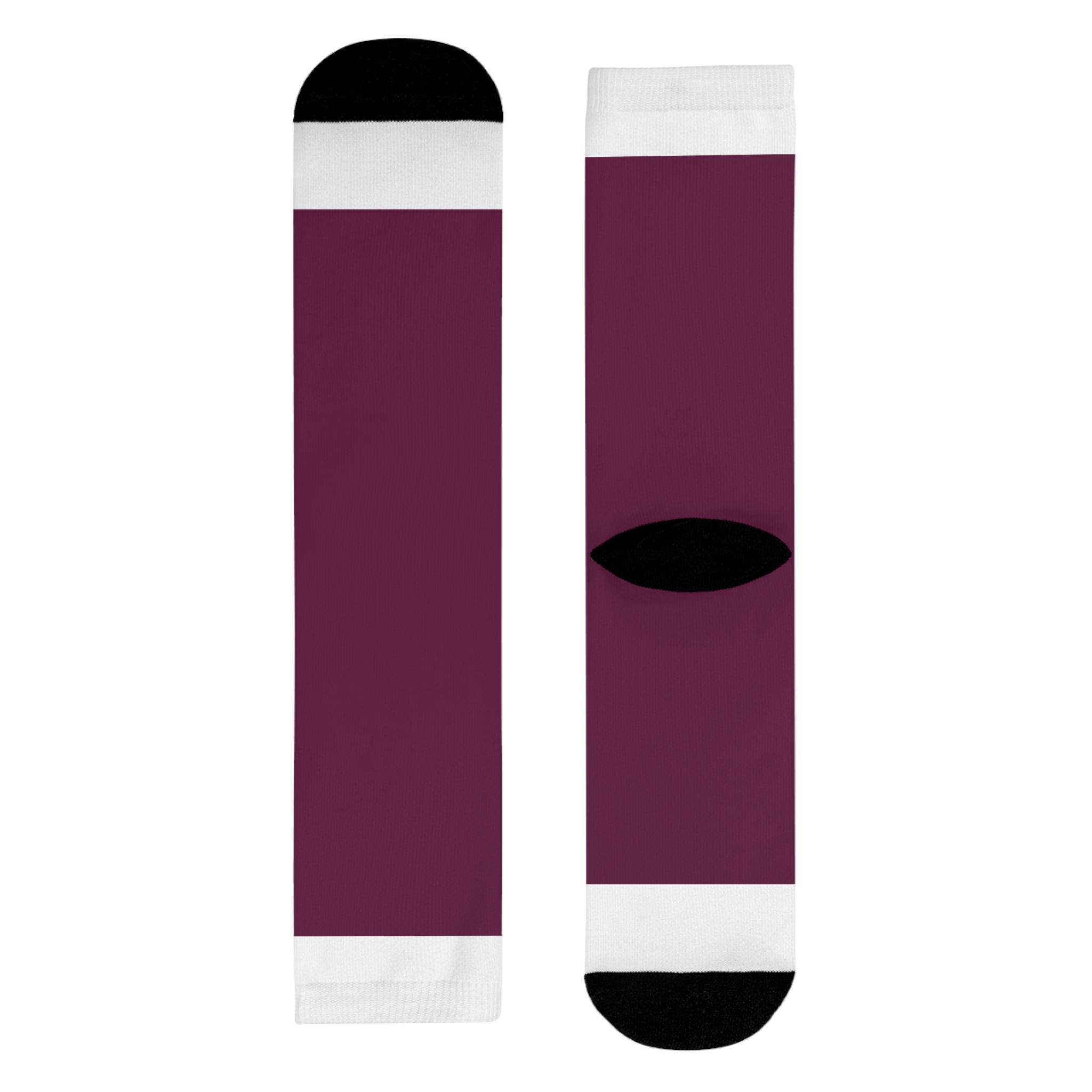 Maroon Sublimation Crew Socks — Customizable Burgundy Crew Socks (EU) - Image 9