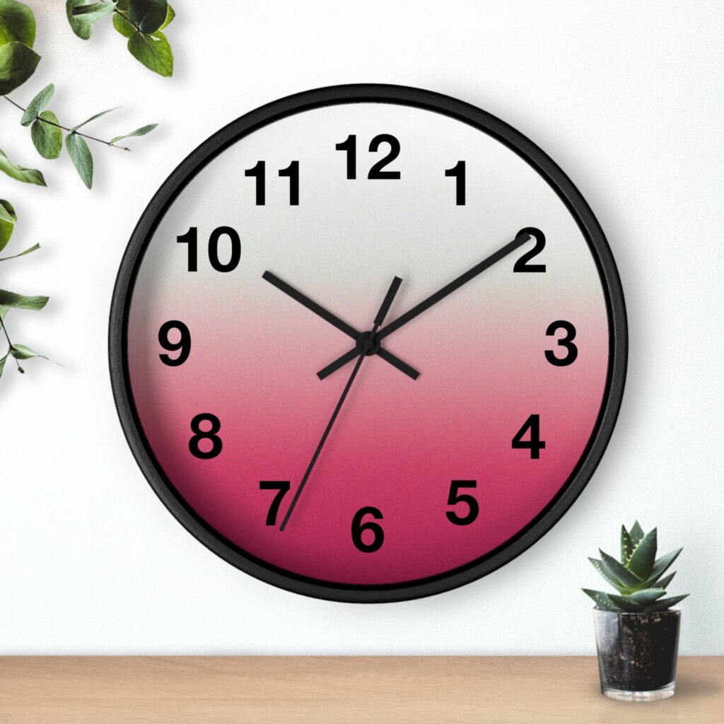 Pink Ombre Wall Clock — Modern Gradient Timepiece for Home & Office