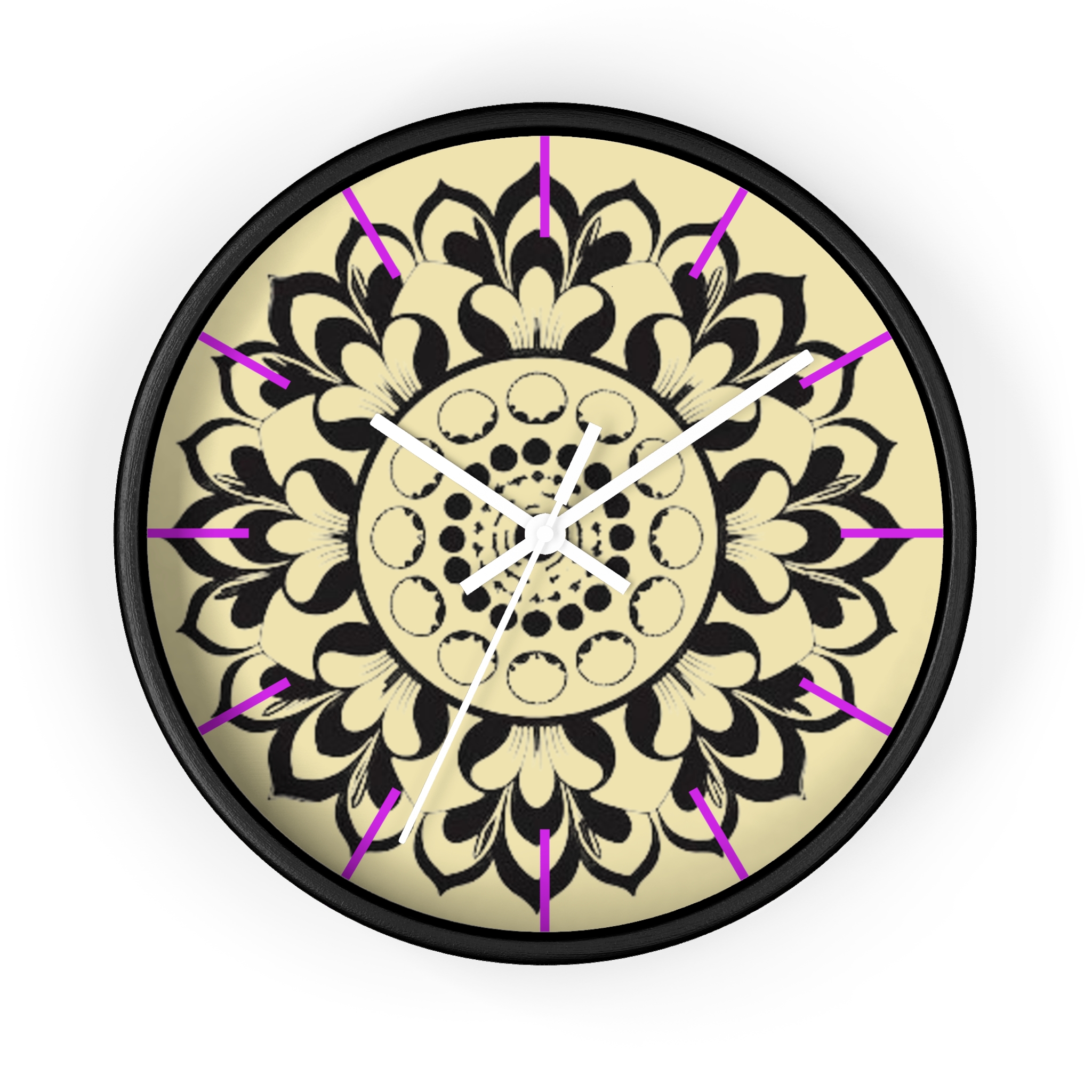 Mandala Moon Phase Wall Clock — Boho Floral Lunar Home Decor - Image 4