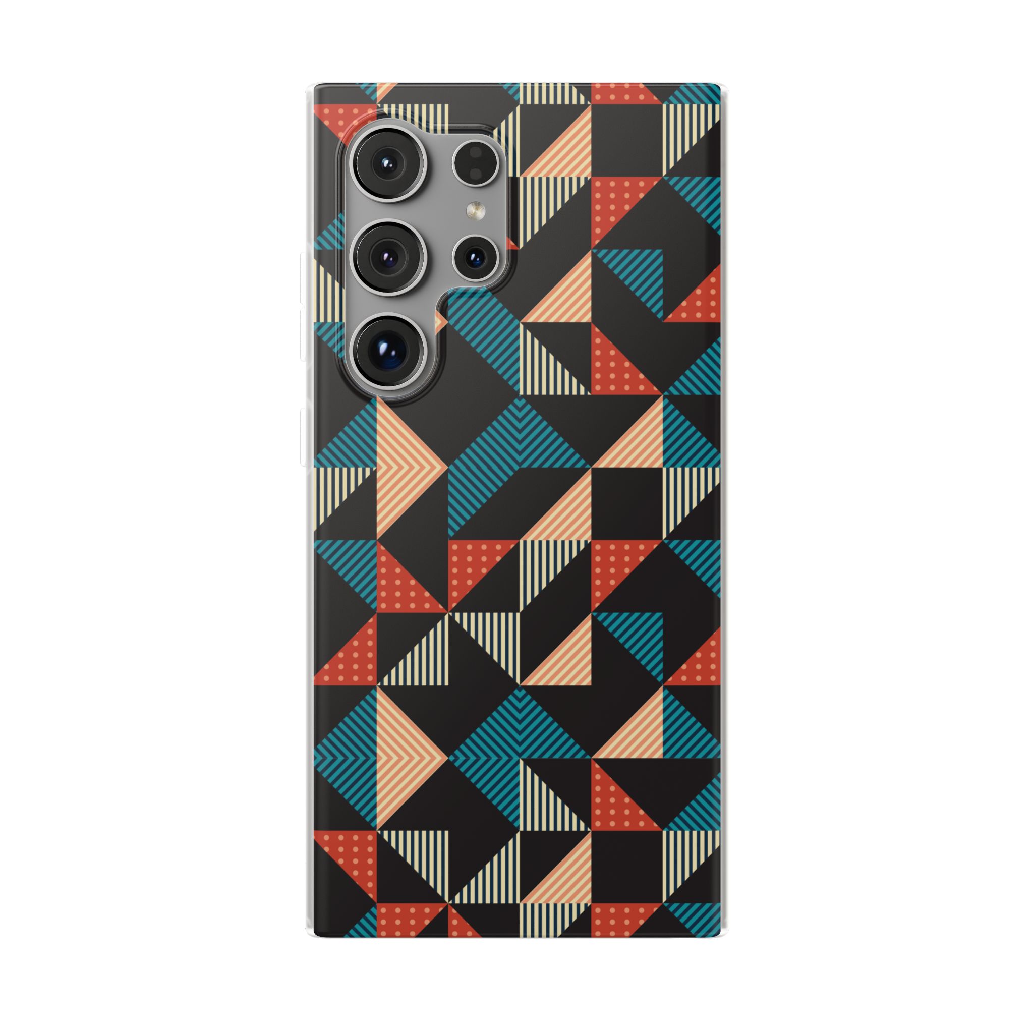 Geometric Retro Triangle Phone Case — Colorful Mid-Century Pattern Flexi Case - Image 102