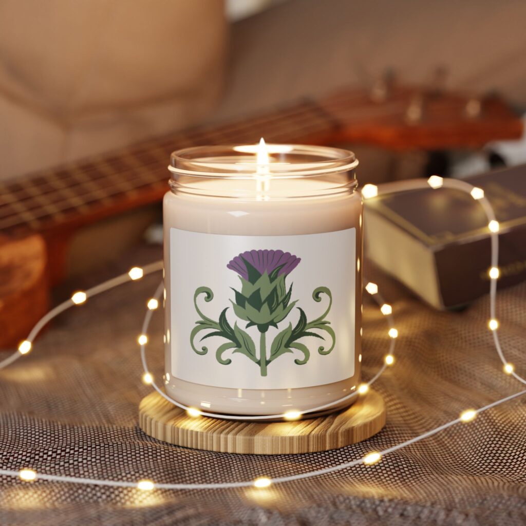 Thistle Soy Candle — 9oz Scented Jar (Scottish Floral Aromas)