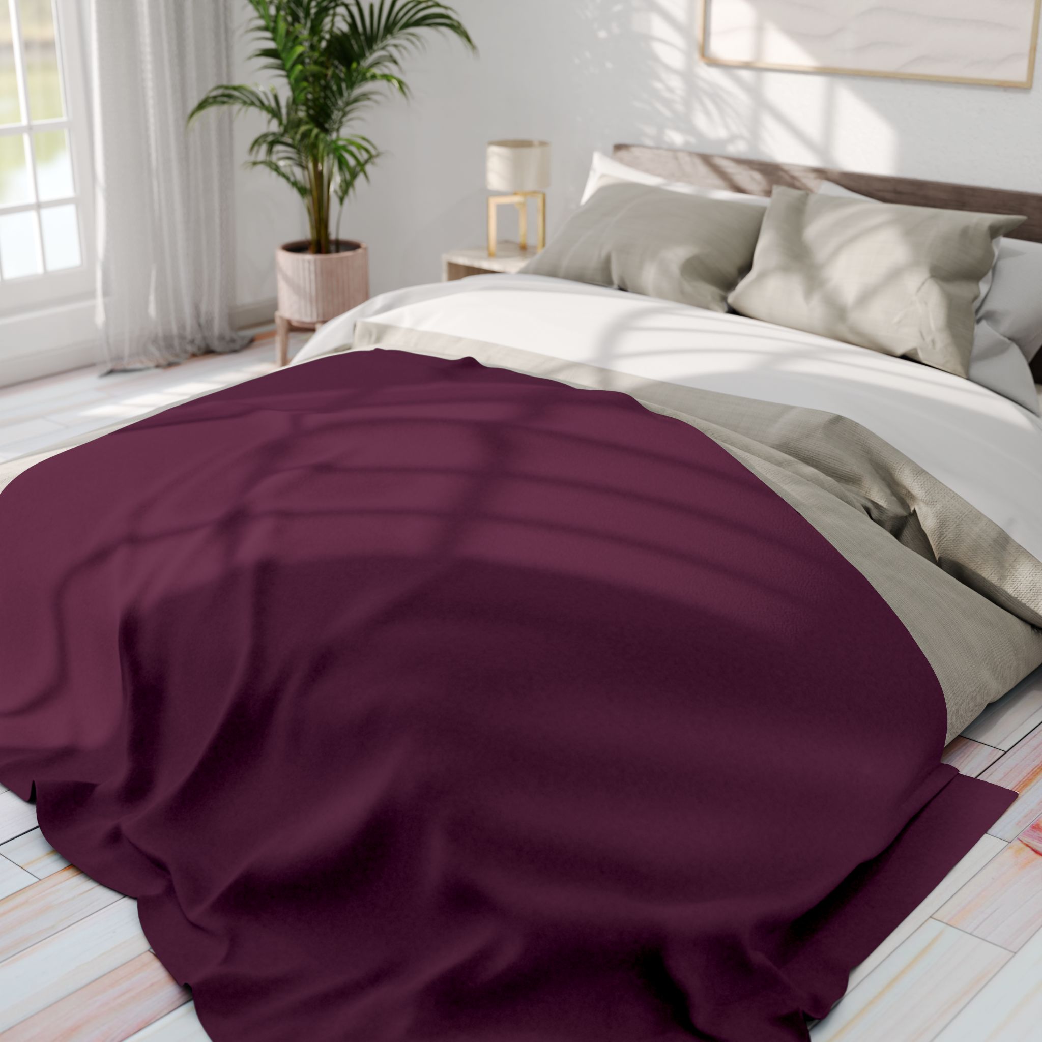 Plum Arctic Fleece Blanket – Cozy Soft Throw for Home, Travel & Gifts - Image 15