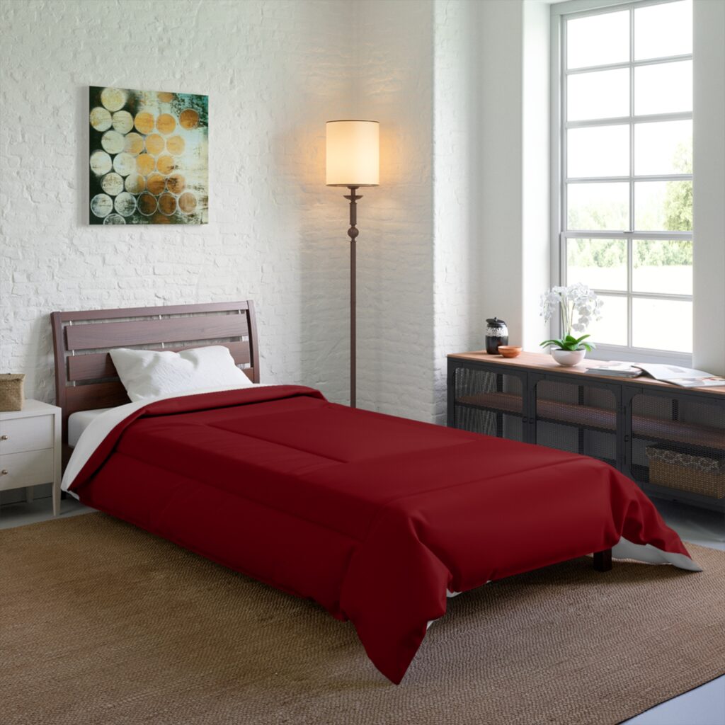 Solid Burgundy Comforter - Cozy Lightweight Bedspread for Bedroom & Dorm