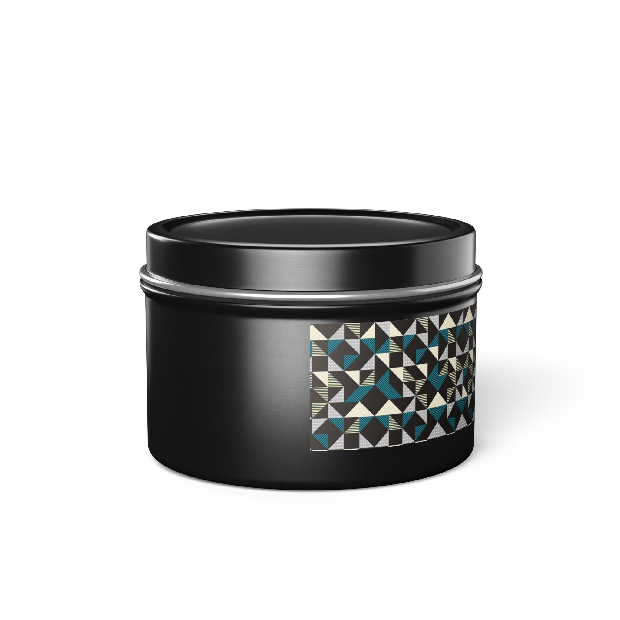 Geometric Triangle Tin Candle — Modern Teal & Grey Scented Candle - Image 38