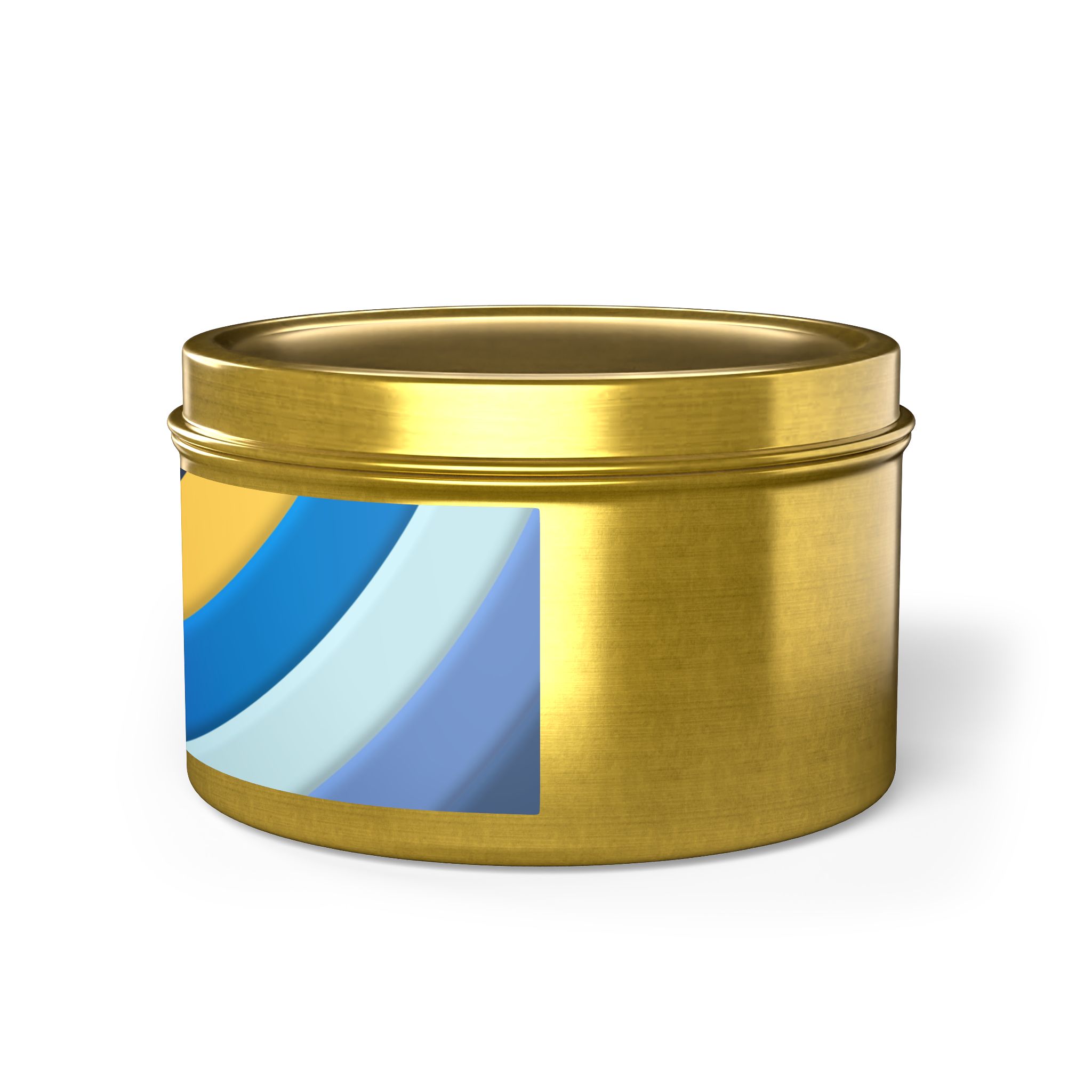 Blue & Gold Wave Tin Candle — Coastal Scented Soy Candle in Travel Tin - Image 138