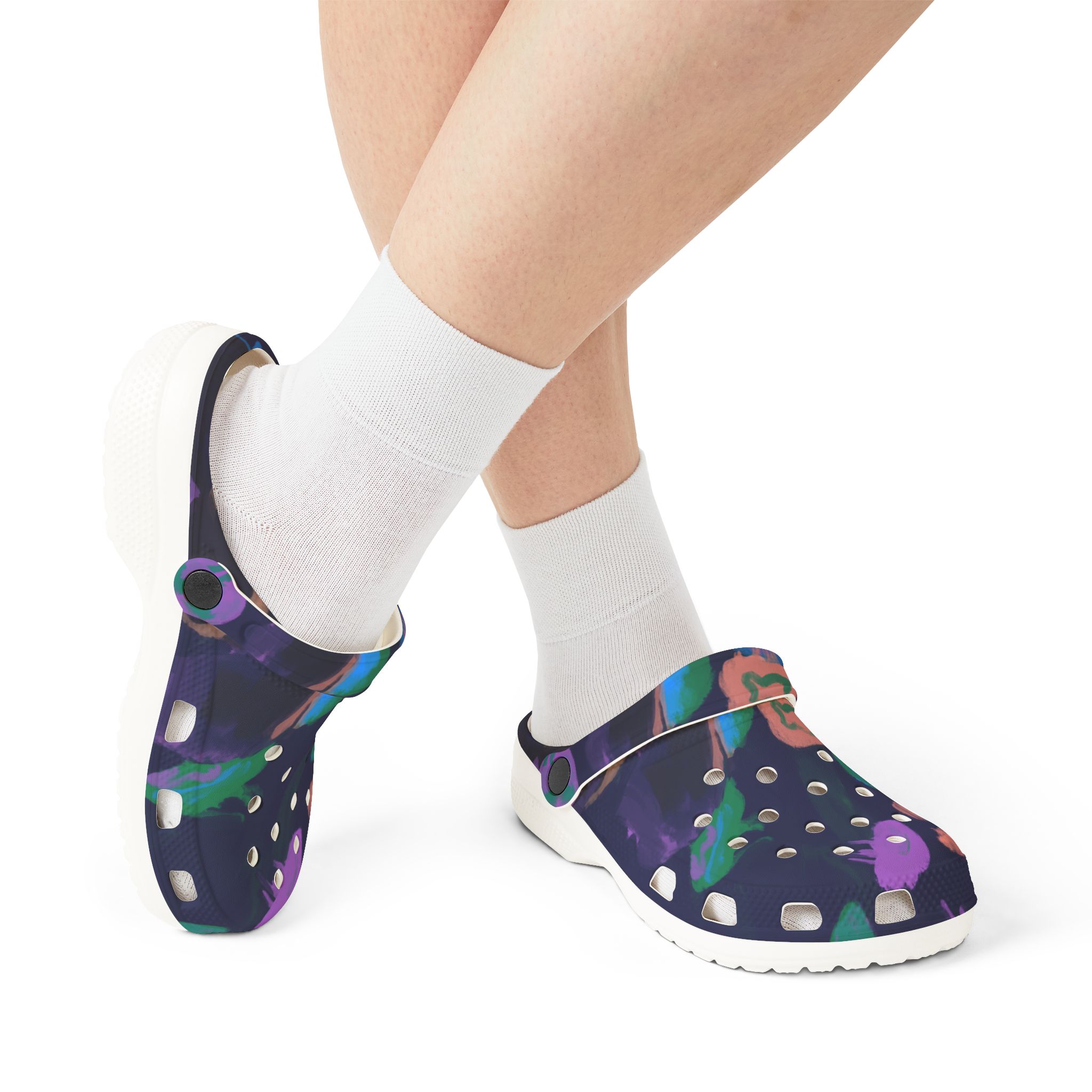 Painted Floral EVA Clogs — Colorful Garden Slip-On Shoes - Image 5