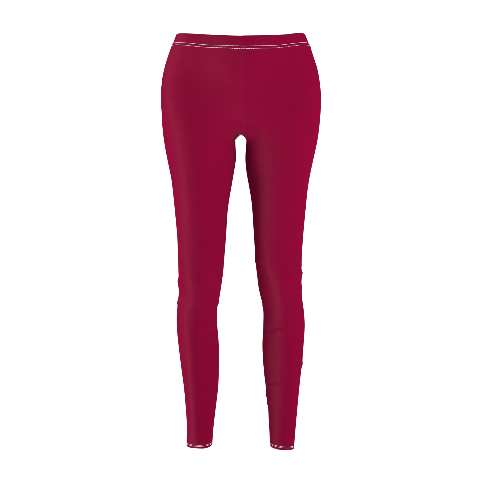 Women's Maroon Everyday Leggings — Stretchy Casual AOP Pants - Image 2