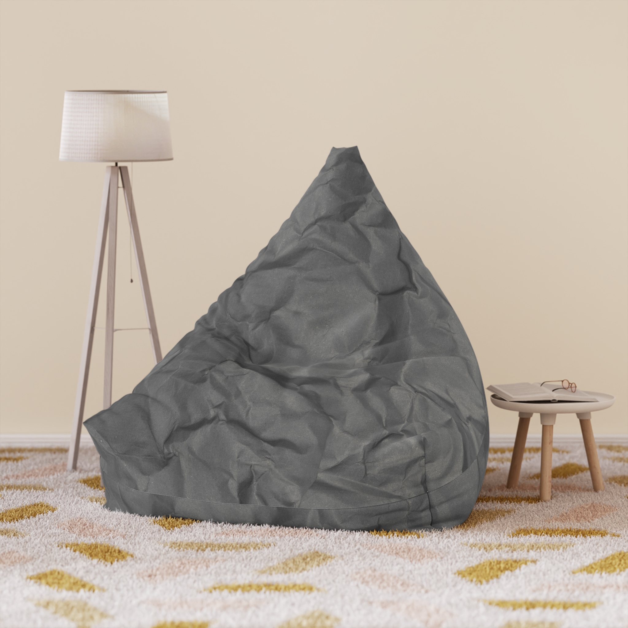 Gray Outdoor Bean Bag Cover — Weather-Resistant Replacement Slipcover - Image 10