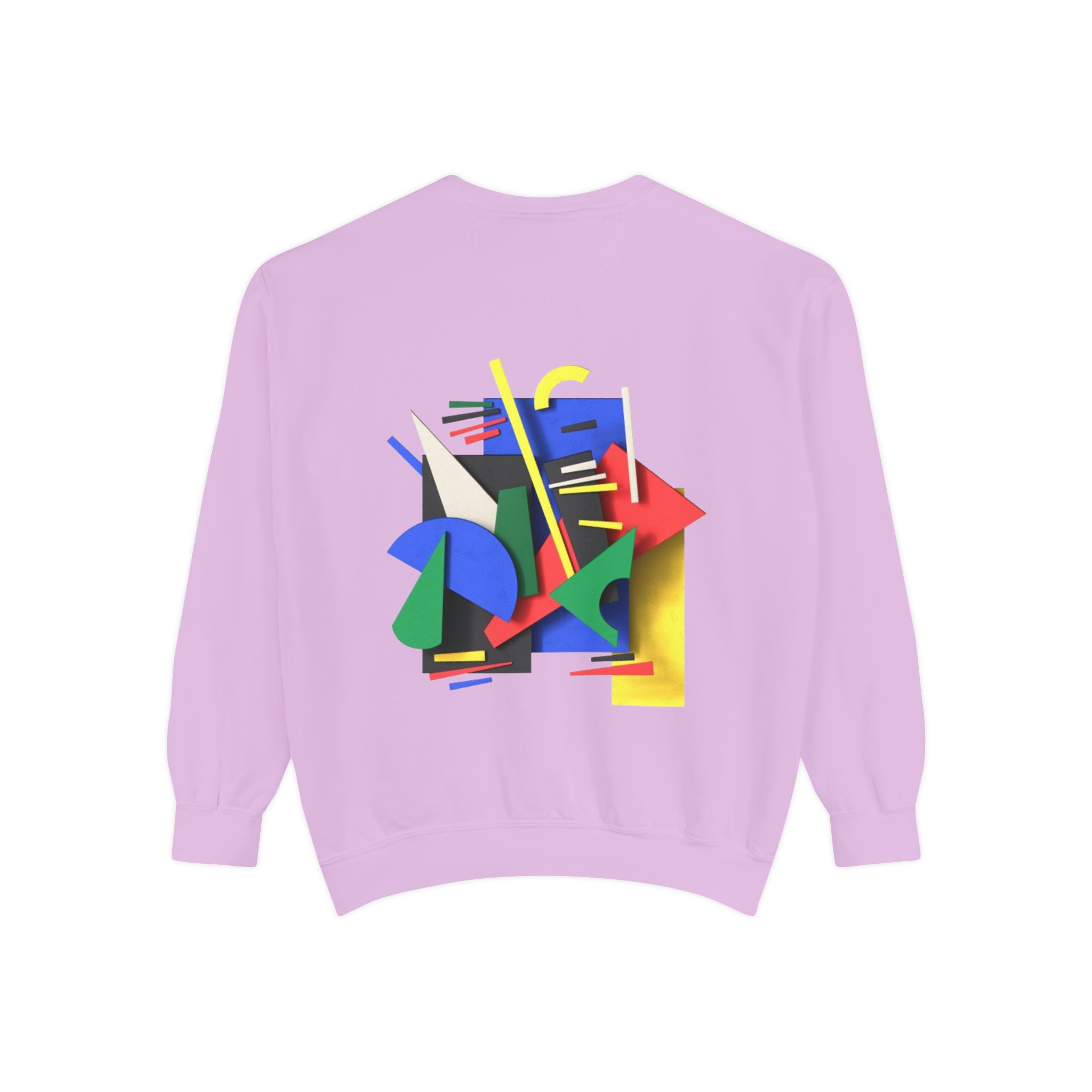Abstract Geometric Crewneck Sweatshirt — Colorful 80s Retro Art Design - Image 86