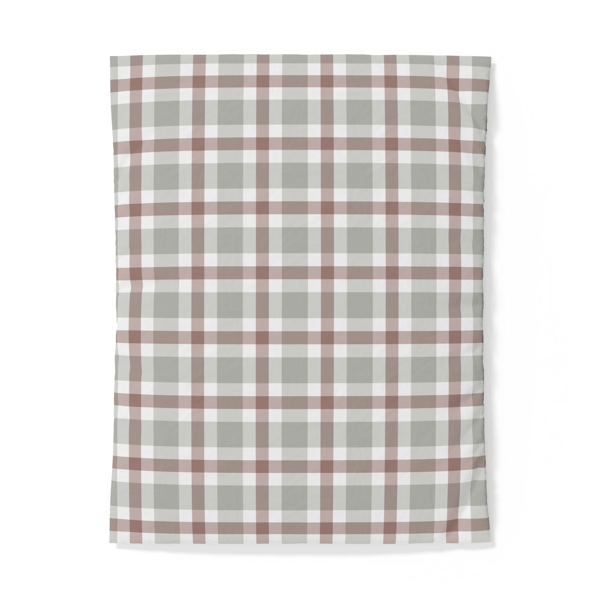 Plaid Cotton Duvet Cover — Neutral Earth Tones Rustic Farmhouse Bedding - Image 3