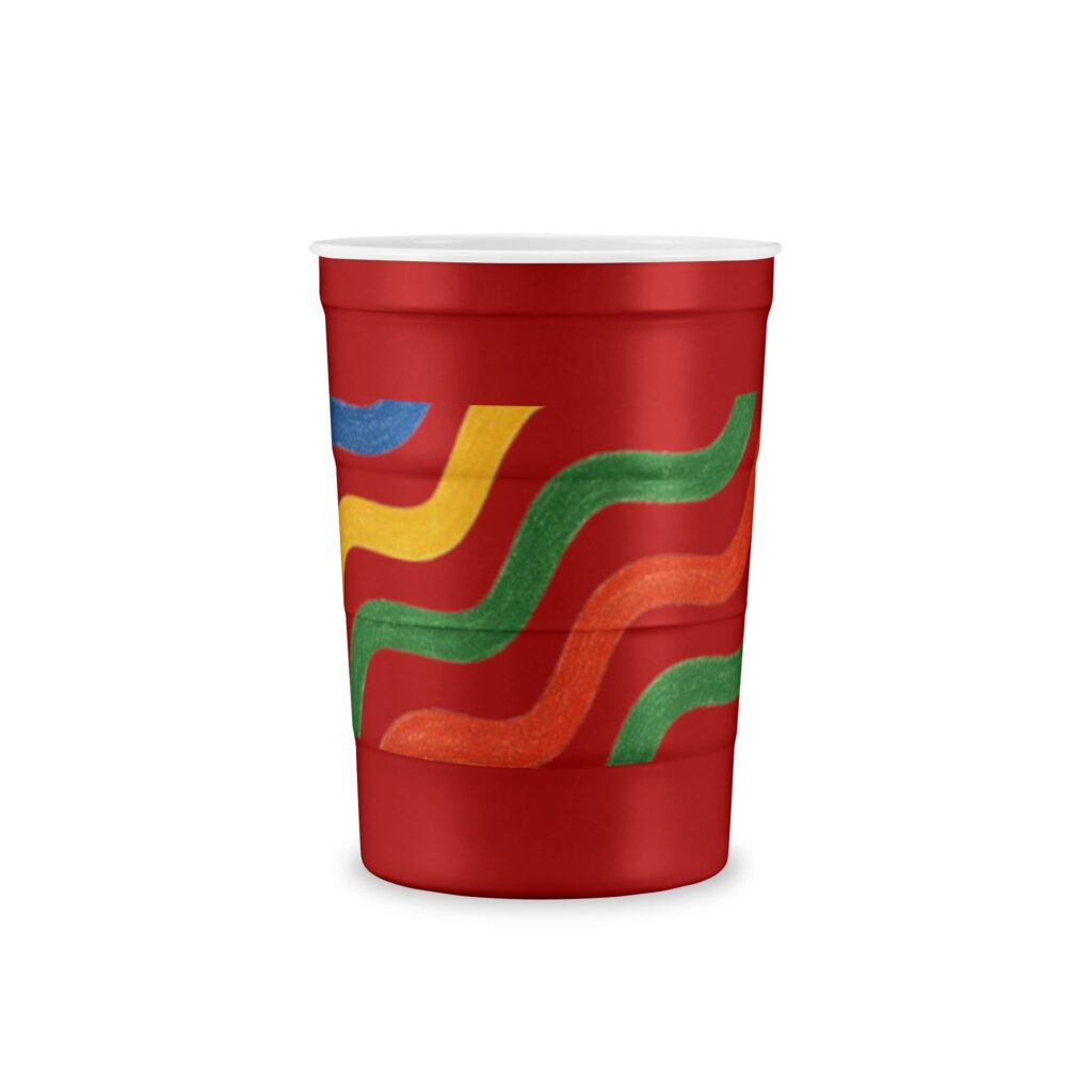Recyclable Steel Cup — Retro Wavy Stripe Reusable Tumbler (Eco-Friendly)