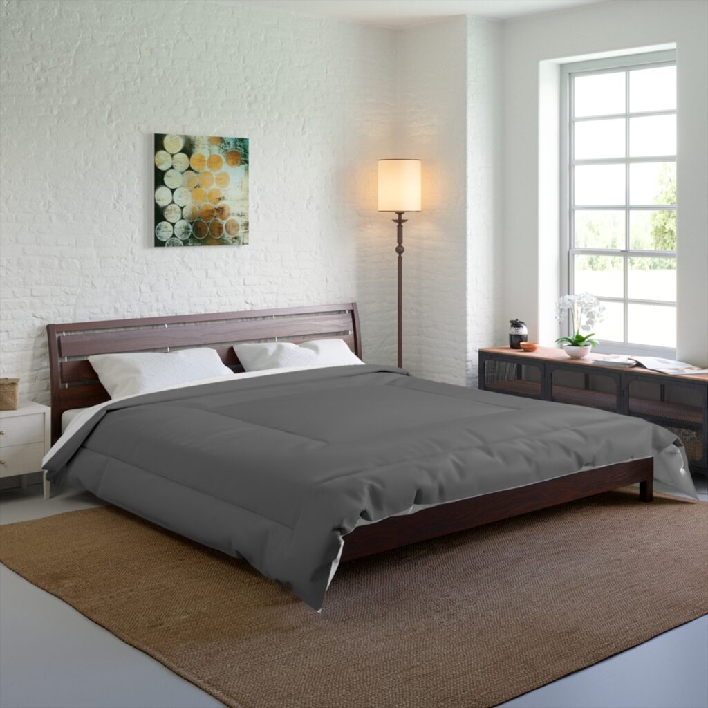Solid Gray Comforter - Cozy Lightweight Bedspread for Minimalist Bedrooms