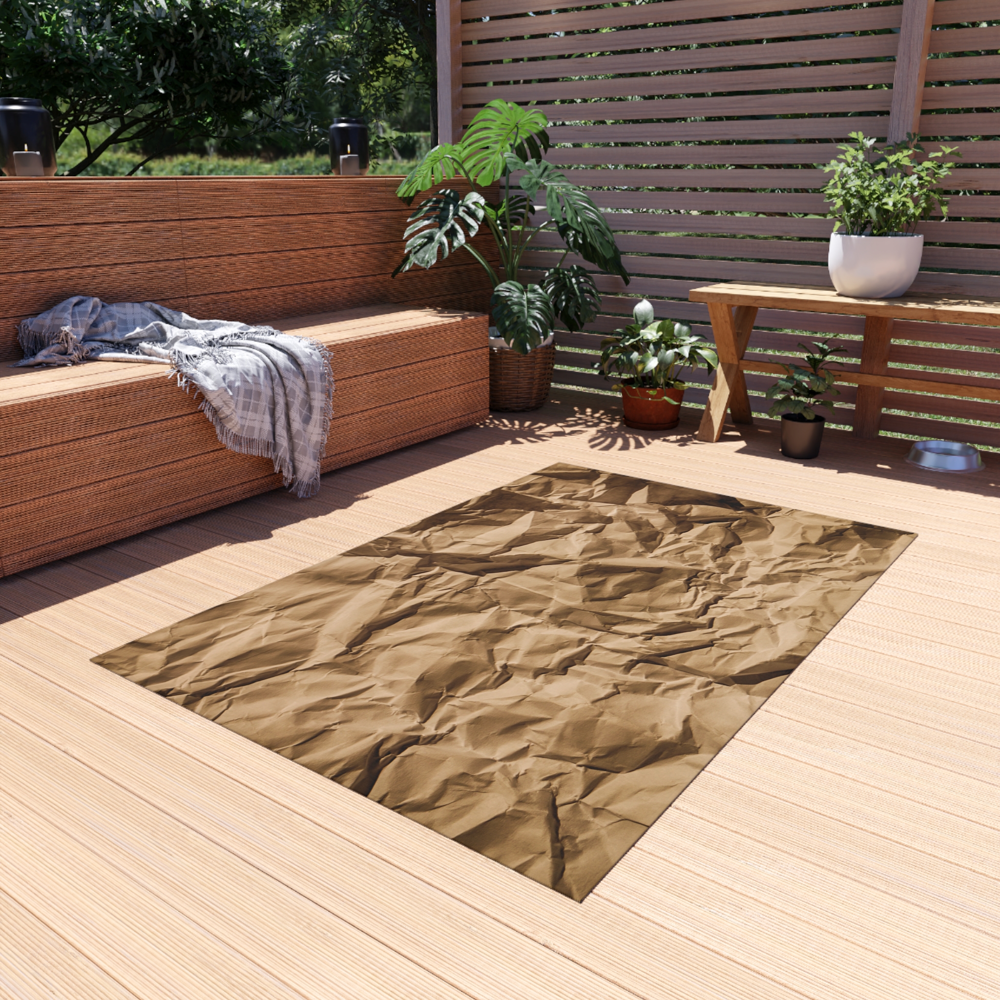 Neutral Textured Outdoor Rug — Weatherproof Patio Mat for Porch, Deck, & Entryway - Image 4