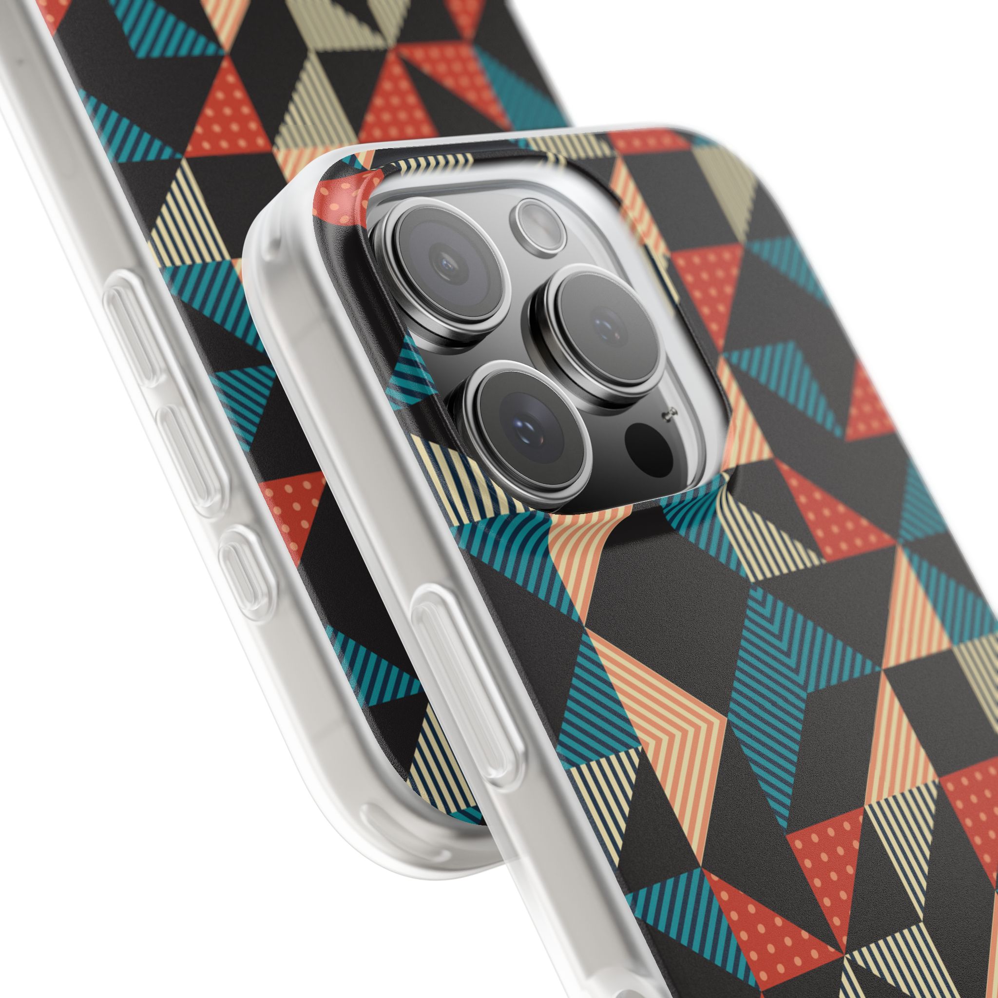 Geometric Retro Triangle Phone Case — Colorful Mid-Century Pattern Flexi Case - Image 84