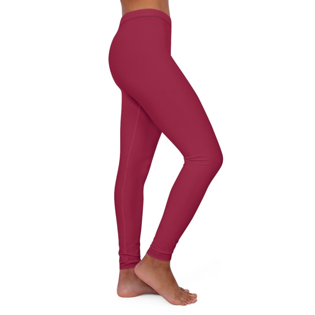 Women's Solid Burgundy Leggings — Stretchy Spandex Activewear