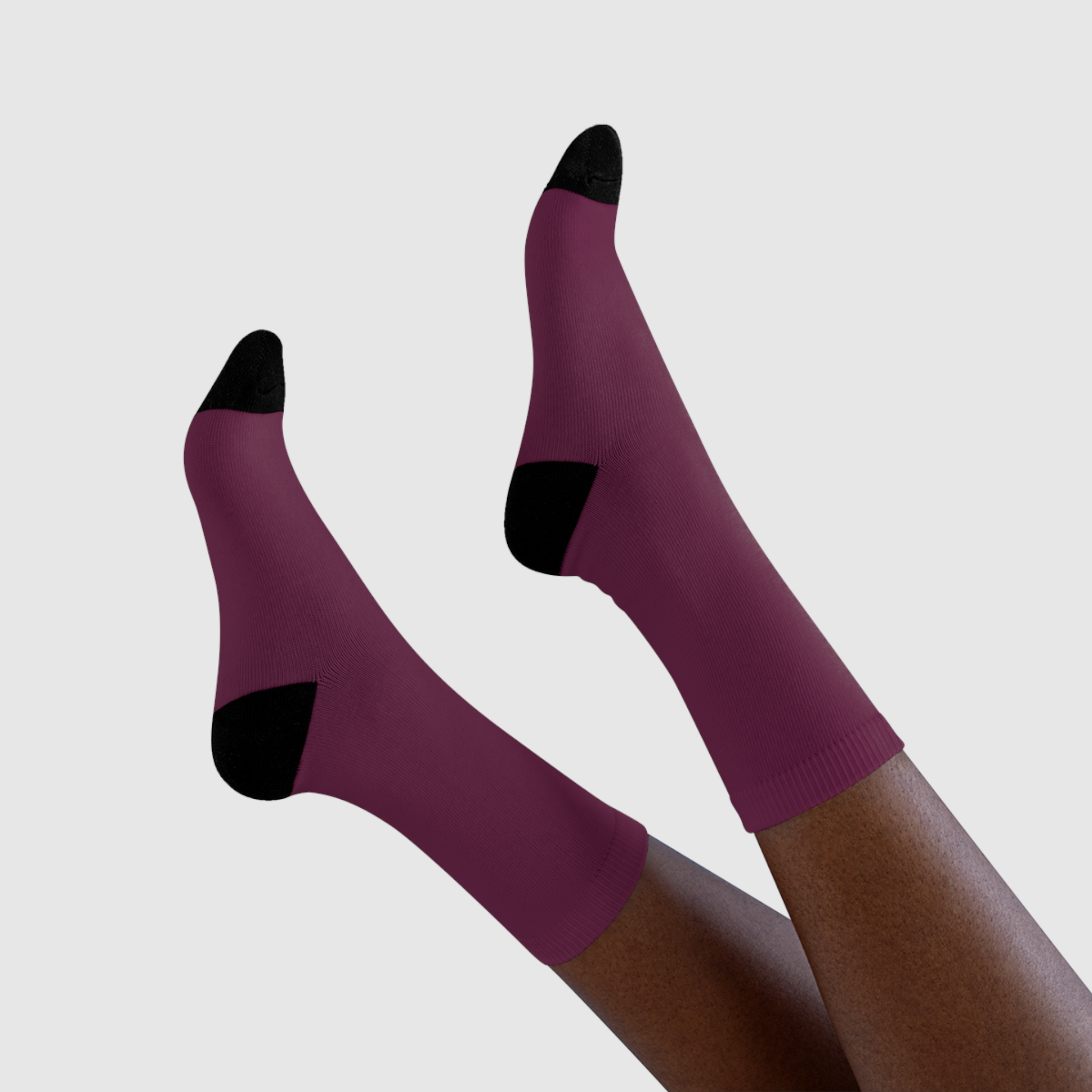 Maroon Sublimation Crew Socks — Customizable Burgundy Crew Socks (EU)