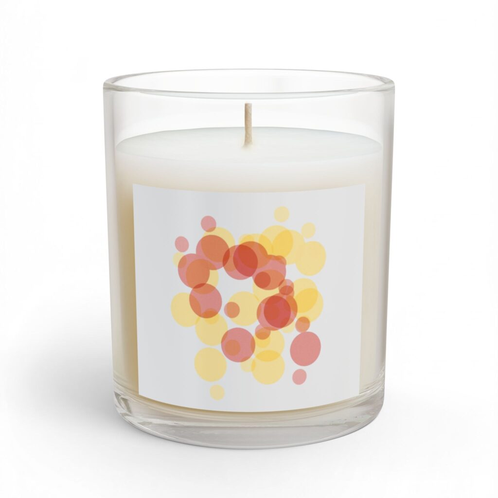 Soy Glass Candle — Warm Sunset Bubbles Design (11oz)