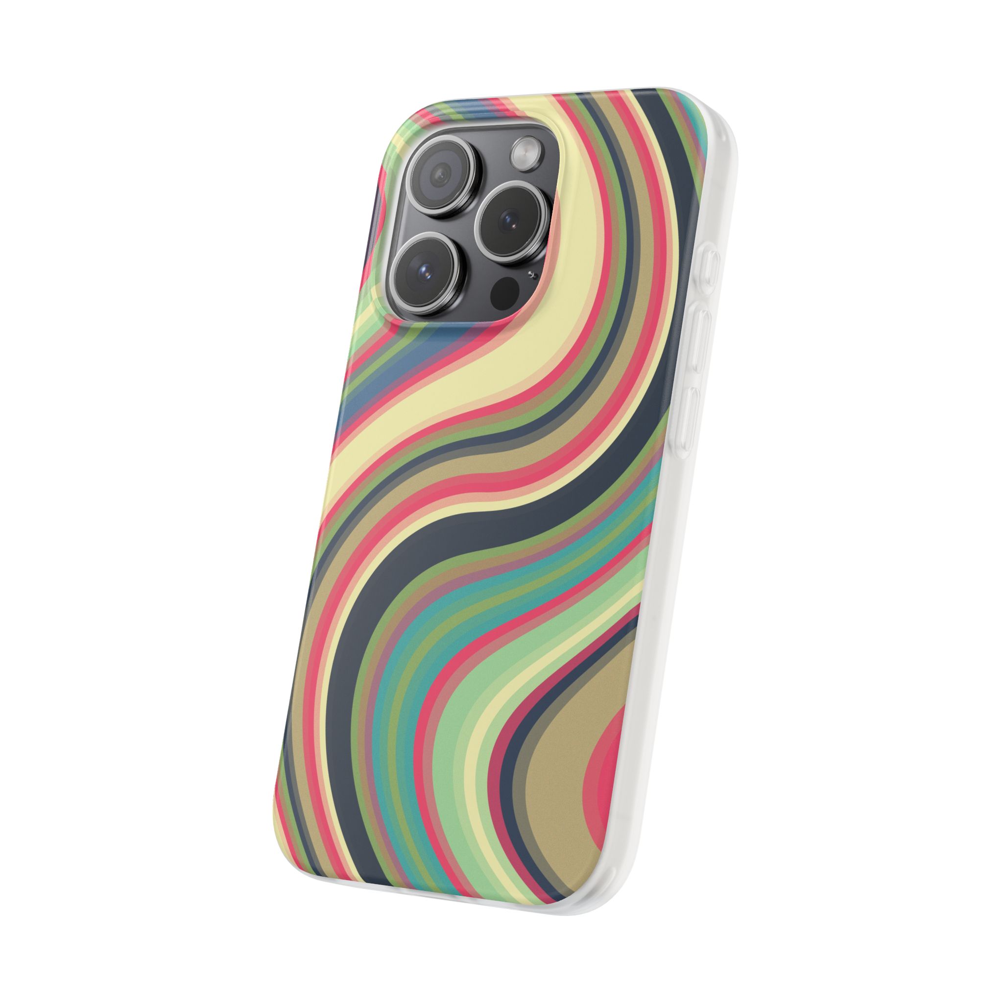 Colorful 1970s-Inspired Abstract Pattern– Retro Swirl Phone Case - Image 72