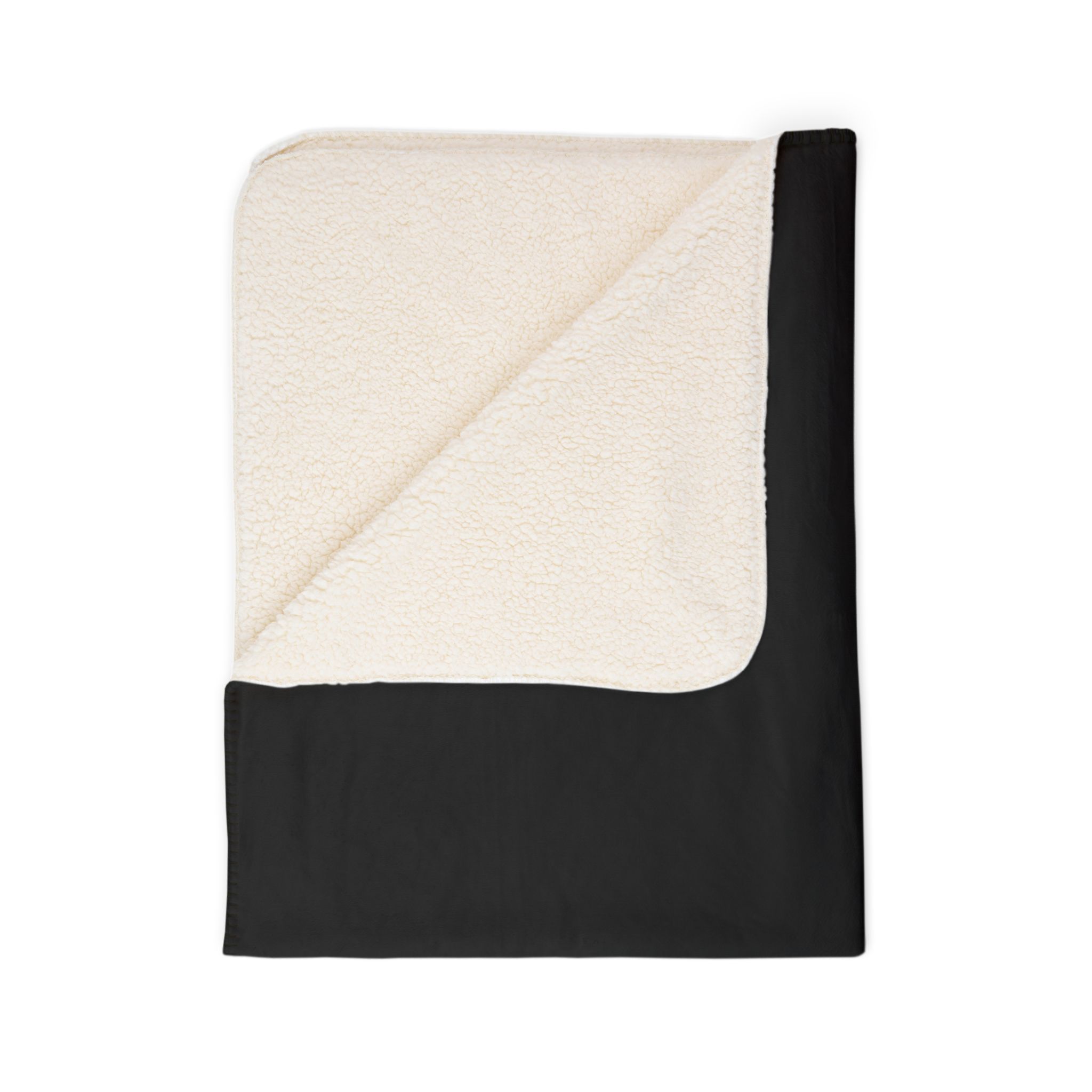 Two-Tone Sherpa Blanket – Black & Cream Cozy Fleece Throw - Image 19