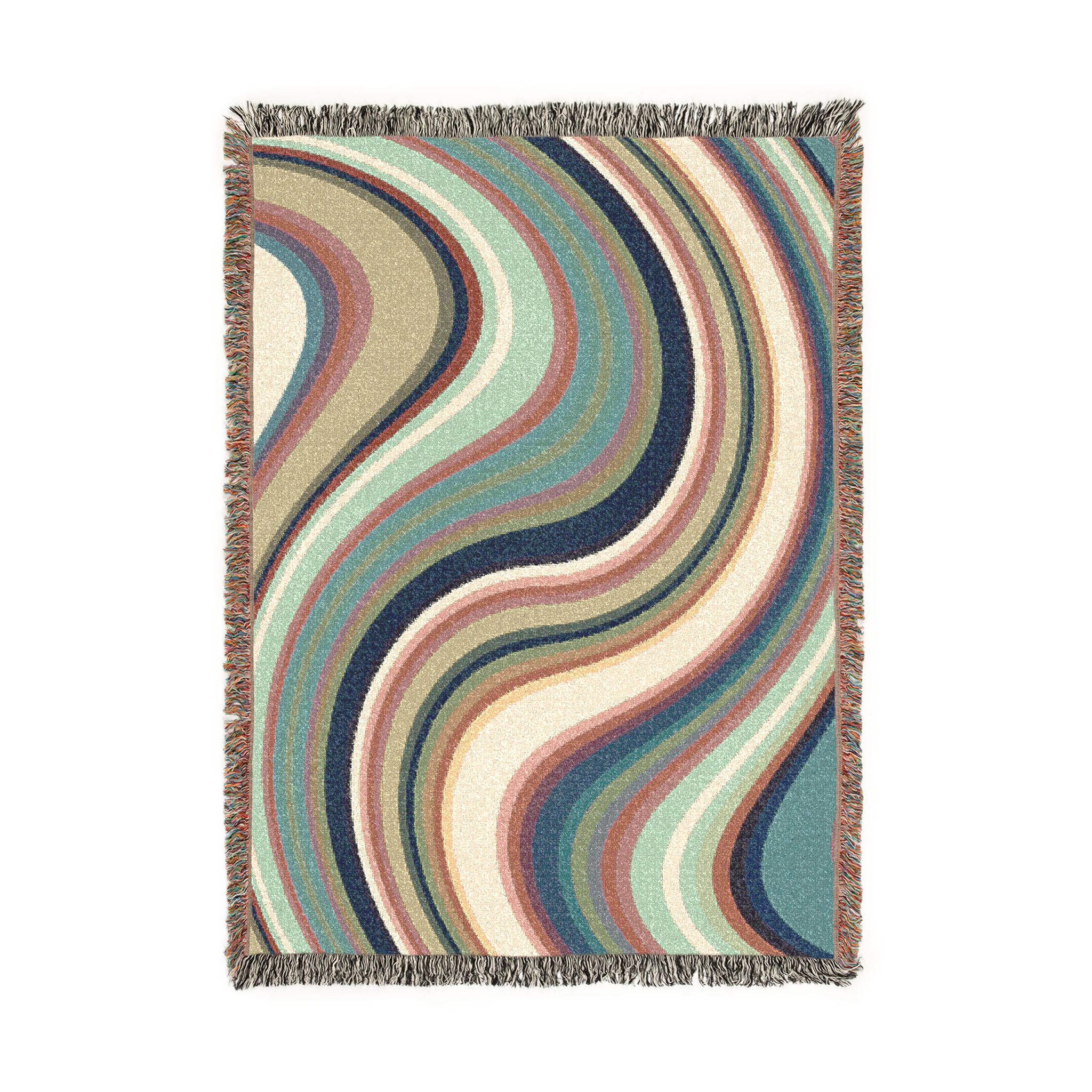 Woven Blanket — Retro Wave Abstract Throw Blanket - Image 5