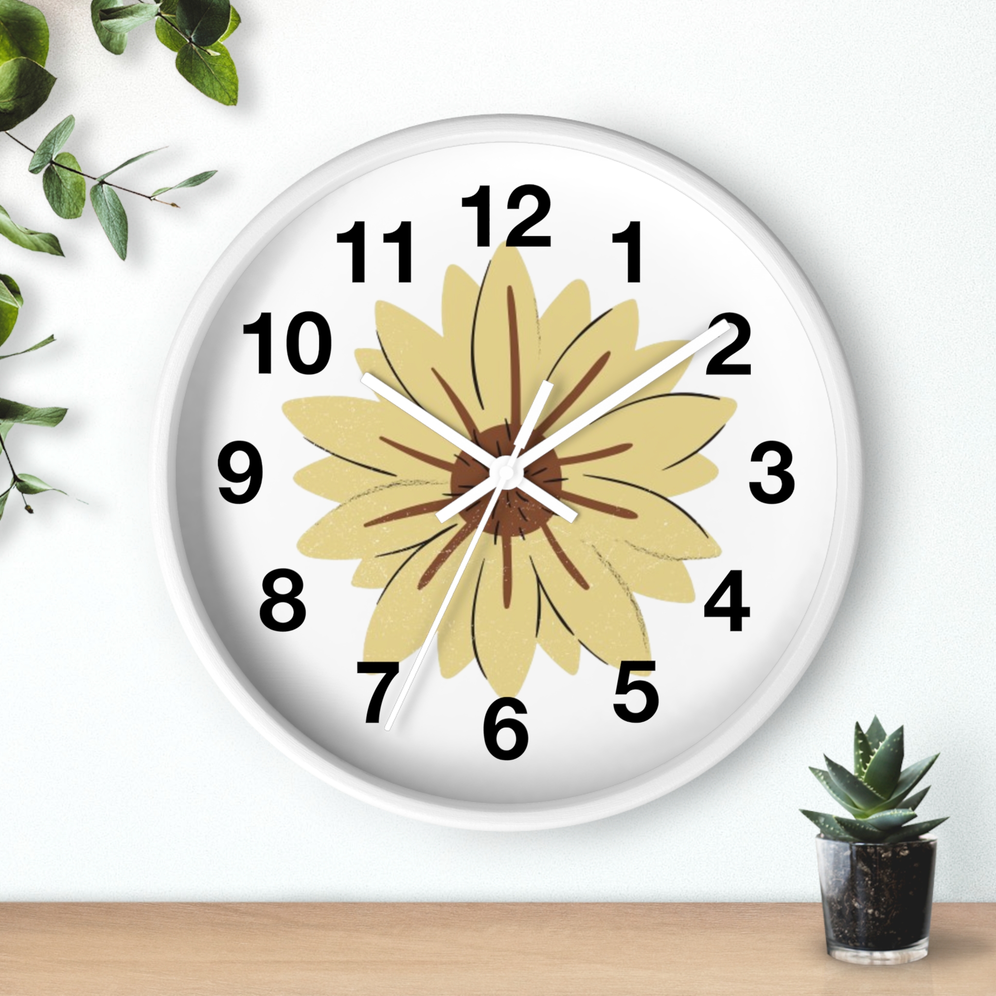 Sunflower Wall Clock — Minimal Floral Home Decor Clock - Image 12