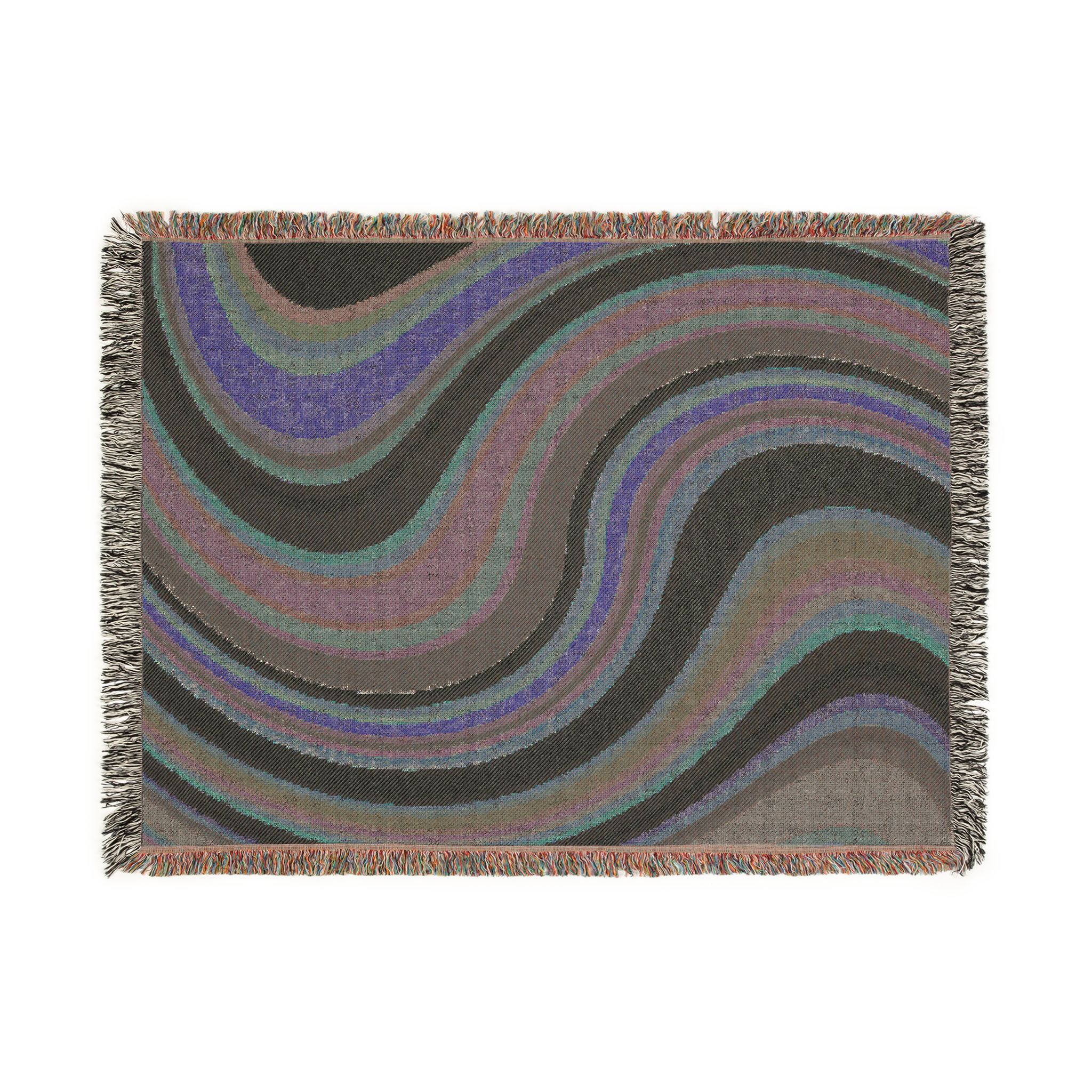 Woven Blanket — Retro Wave Abstract Throw Blanket - Image 14
