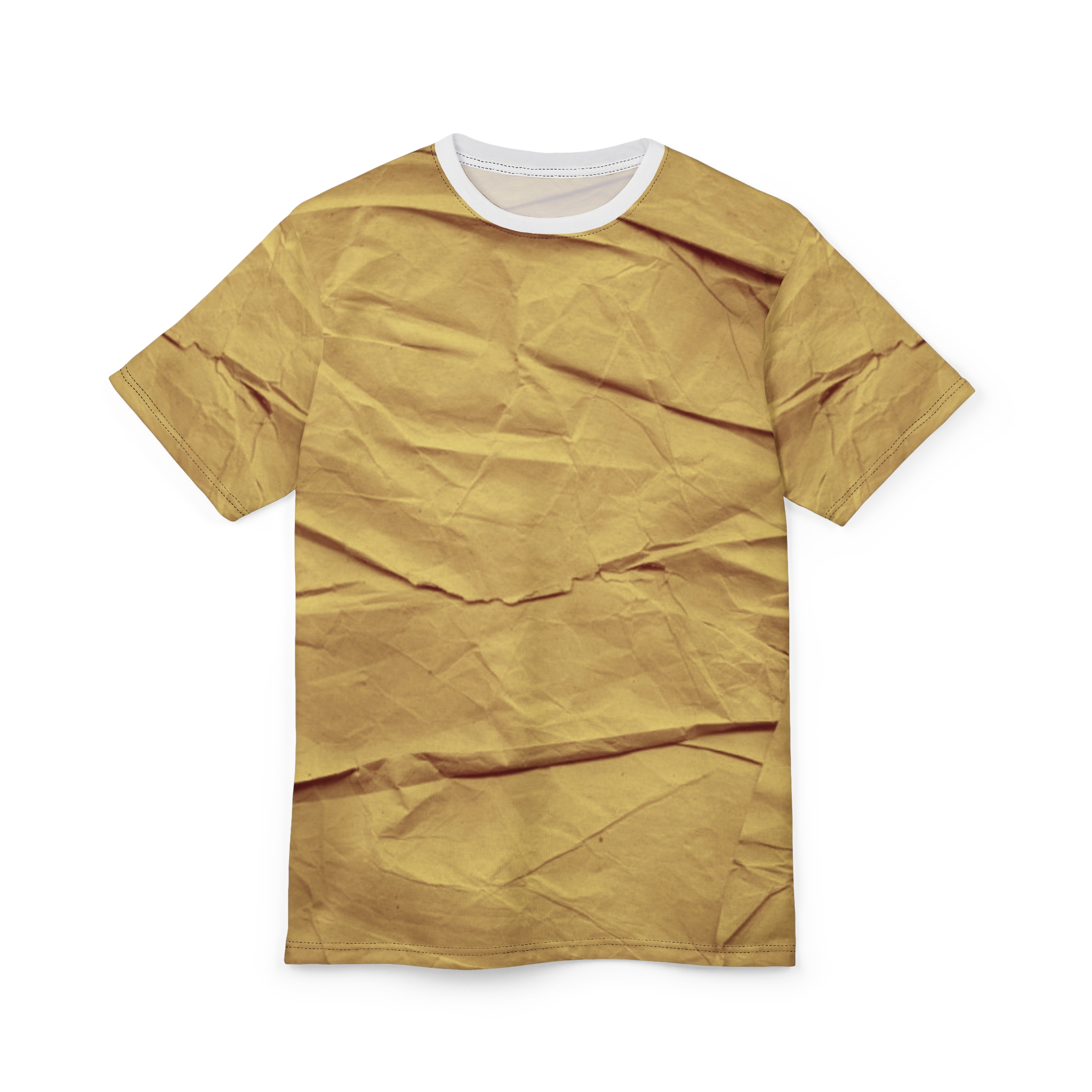 Wrinkled Paper Print T-Shirt — Vintage Crumpled Paper All-Over Tee - Image 8