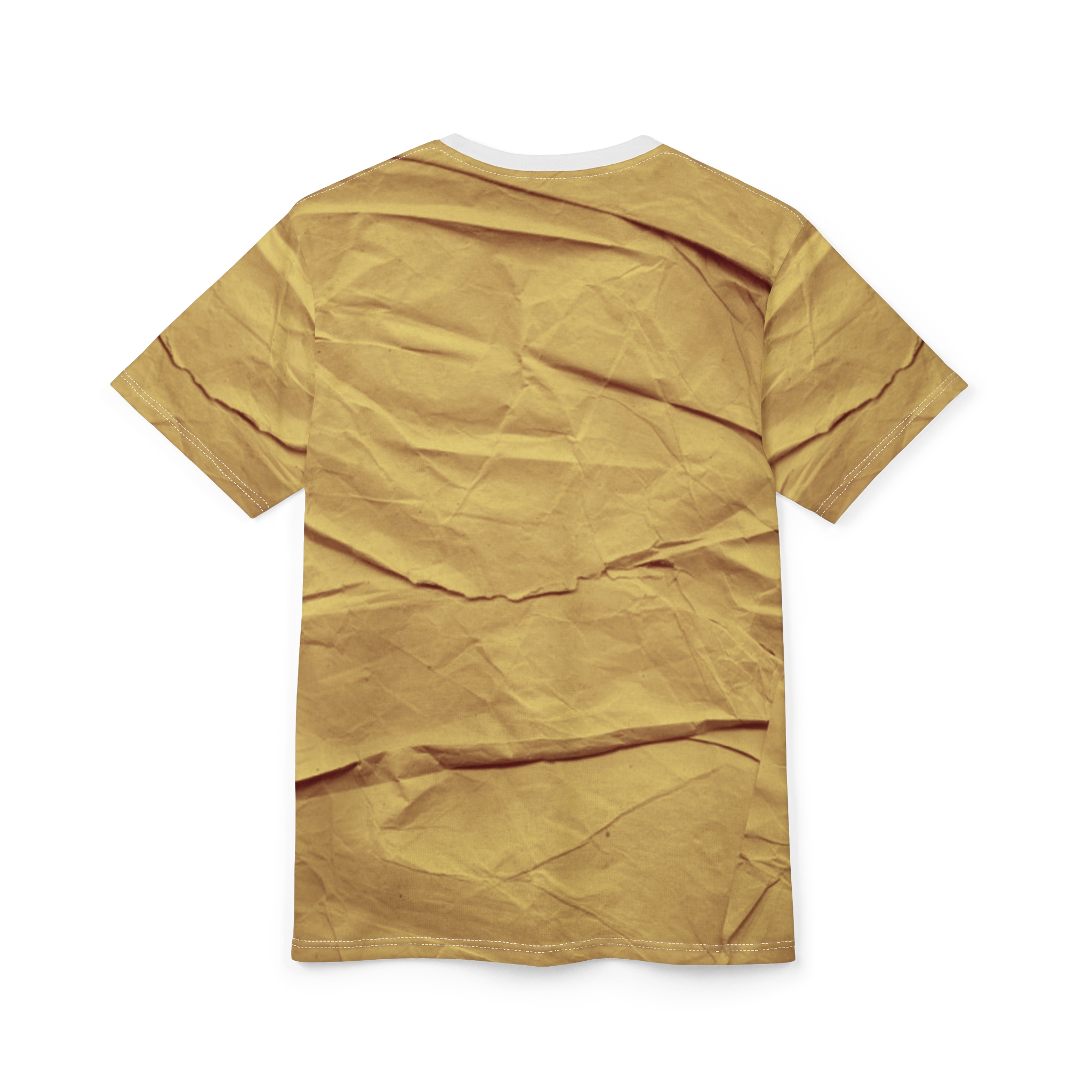 Wrinkled Paper Print T-Shirt — Vintage Crumpled Paper All-Over Tee - Image 5