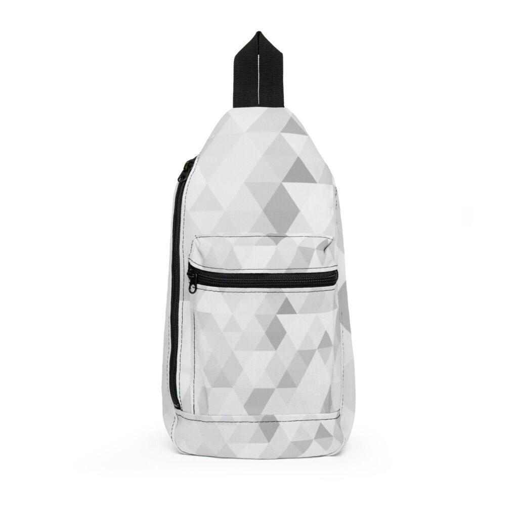 Geometric Gray Triangle Sling Bag — Minimalist Casual Crossbody for Everyday Wear